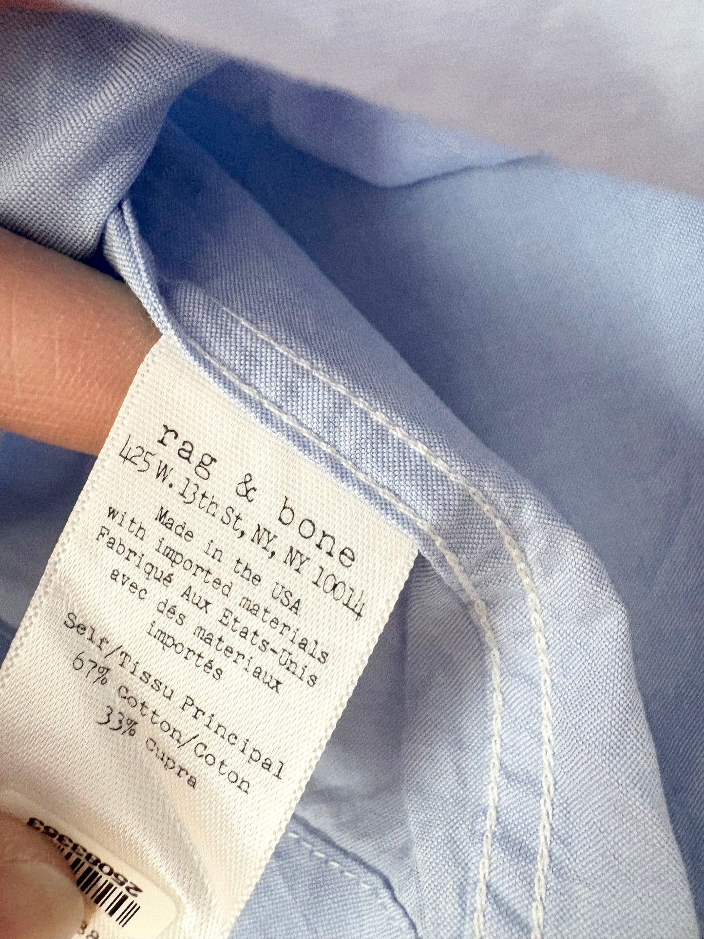 Rag & bone Audrey crop poplin shirt XS/S