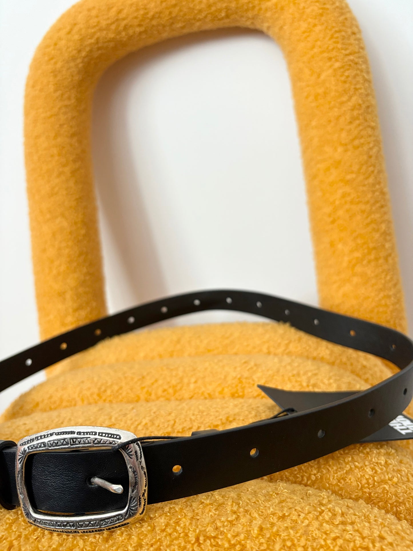 The kooples engraved buckle leather belt XS-Large