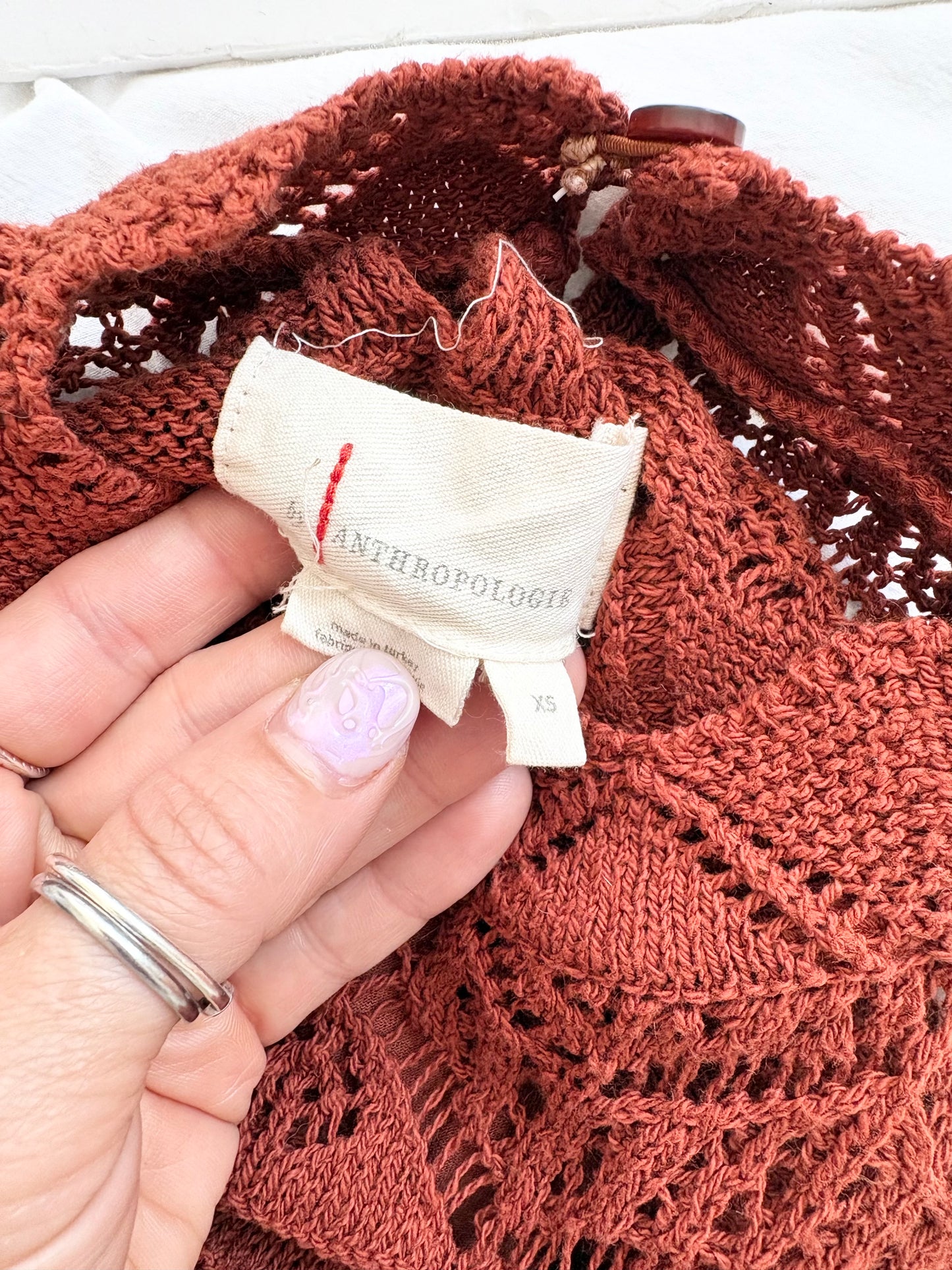 Anthropologie crochet midi dress XS