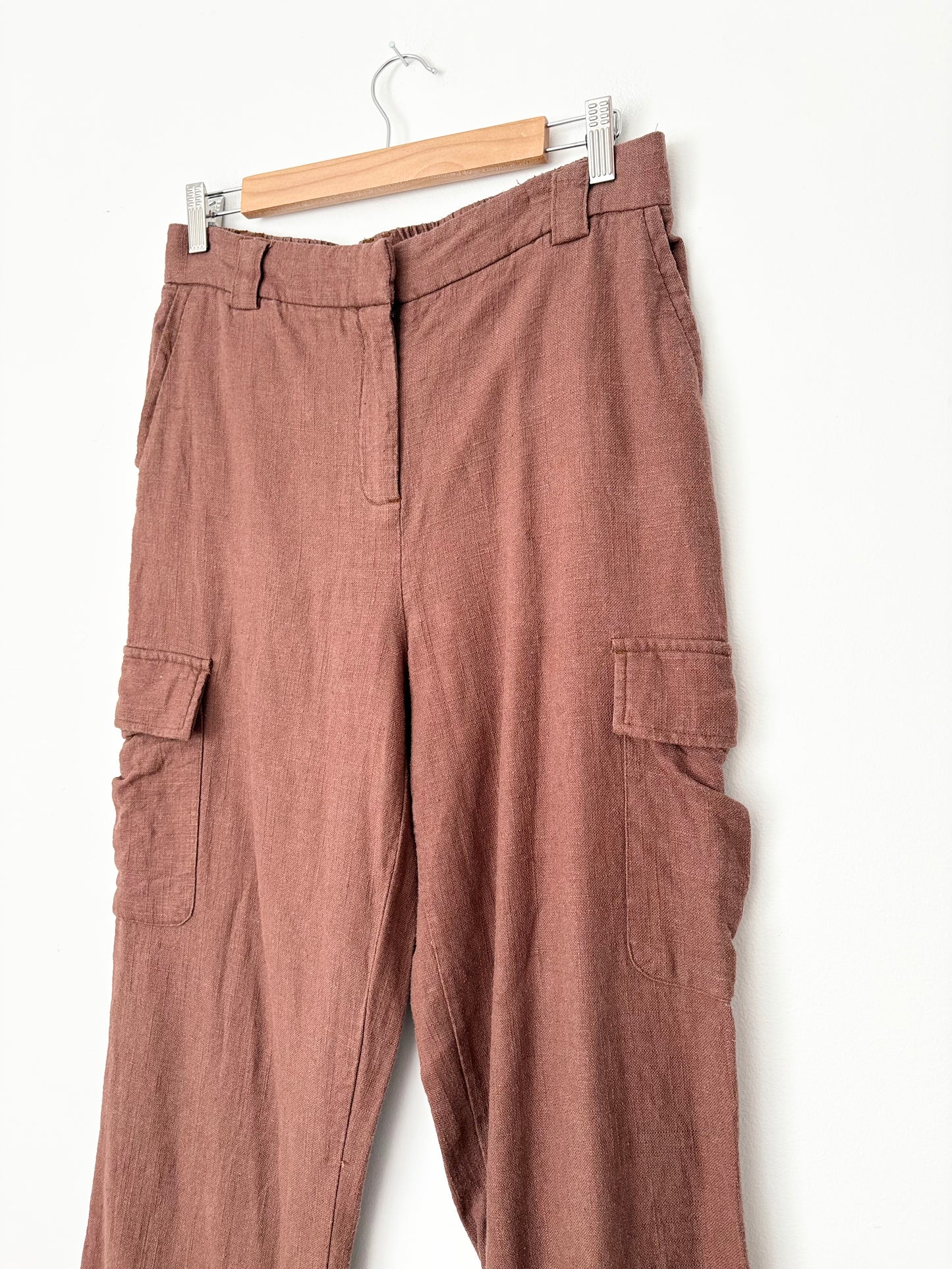 House of Harlow linen blend cargo pants M/L
