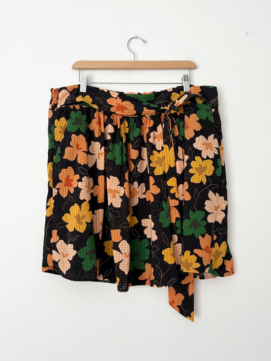 Jupe fleurie nouée sur le devant Whowhatwear 2XL