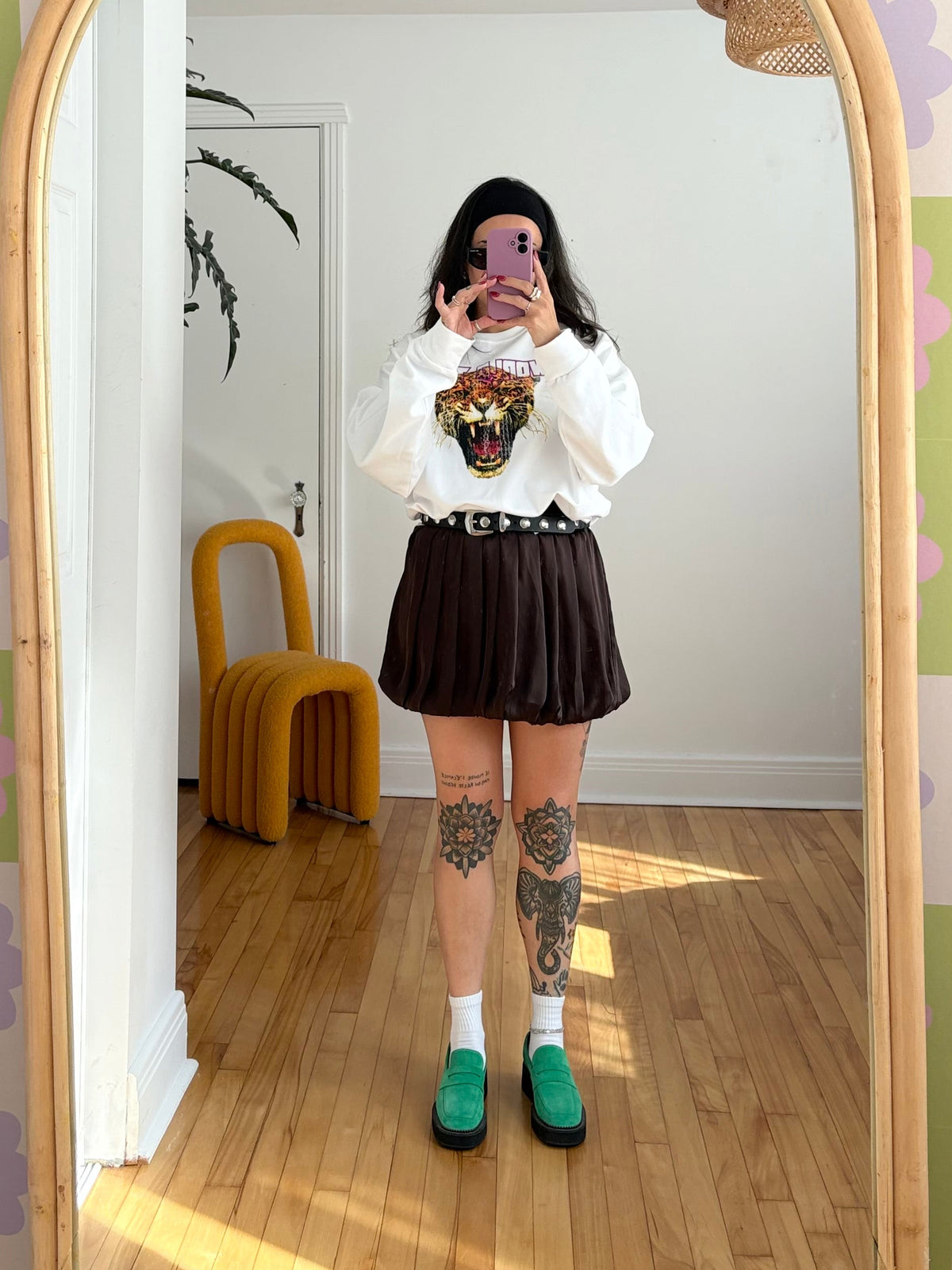Vintage bedo satin bubble mini skirt XS/S