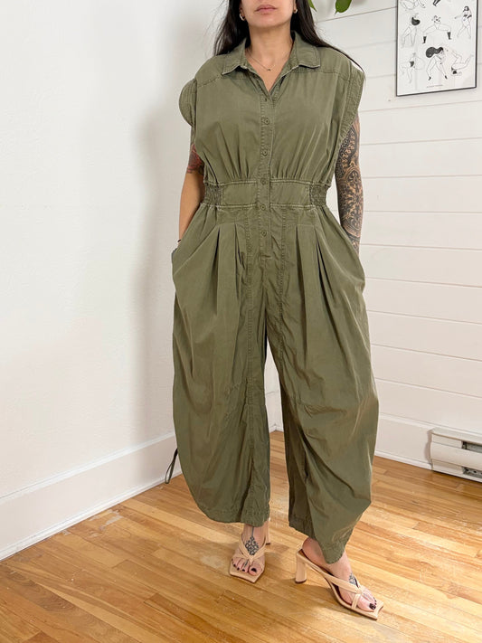Anthropologie shirthing parachute jumpsuit Large