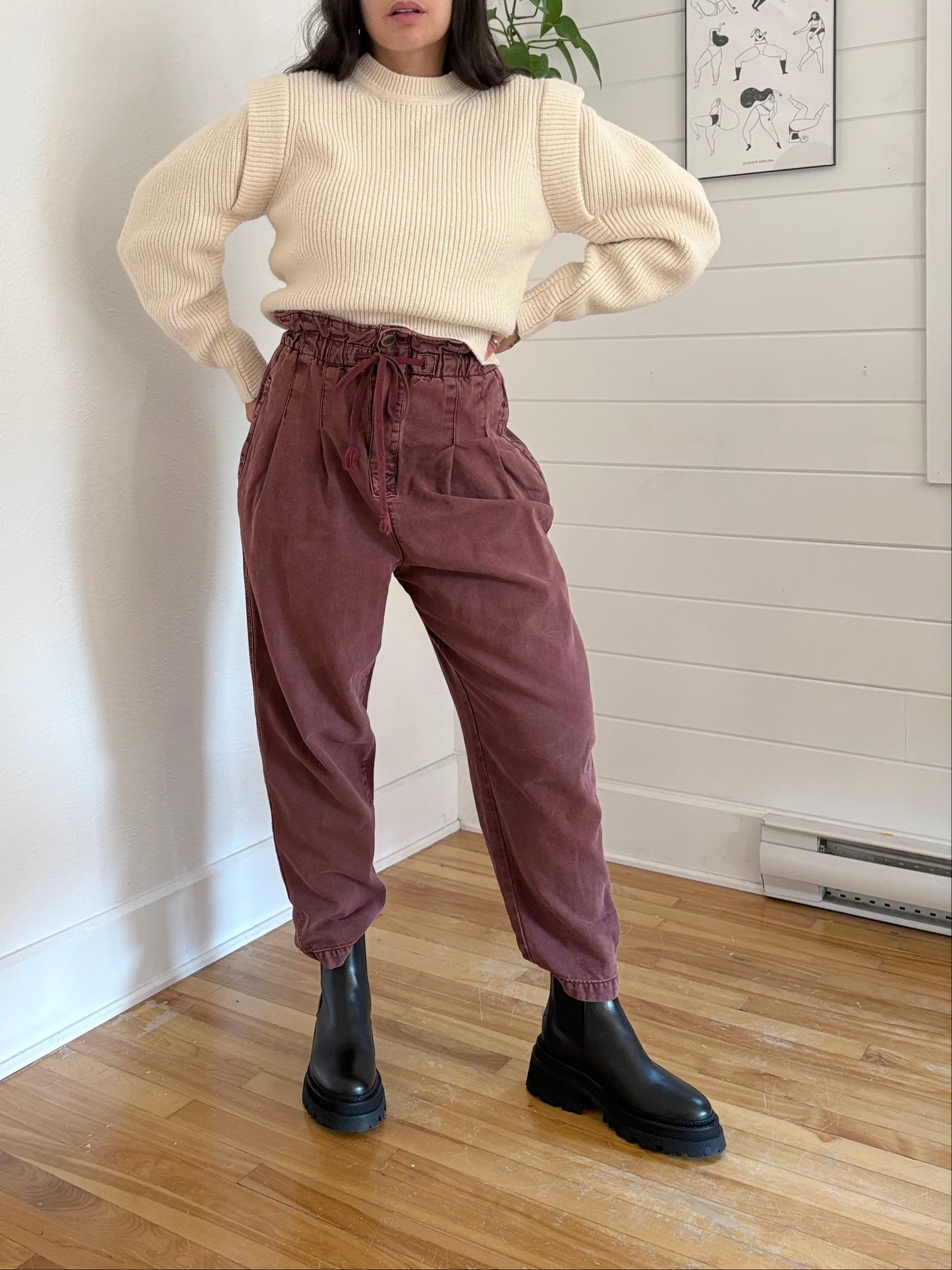 ASTR The label barrel sleeve knit sweater Large