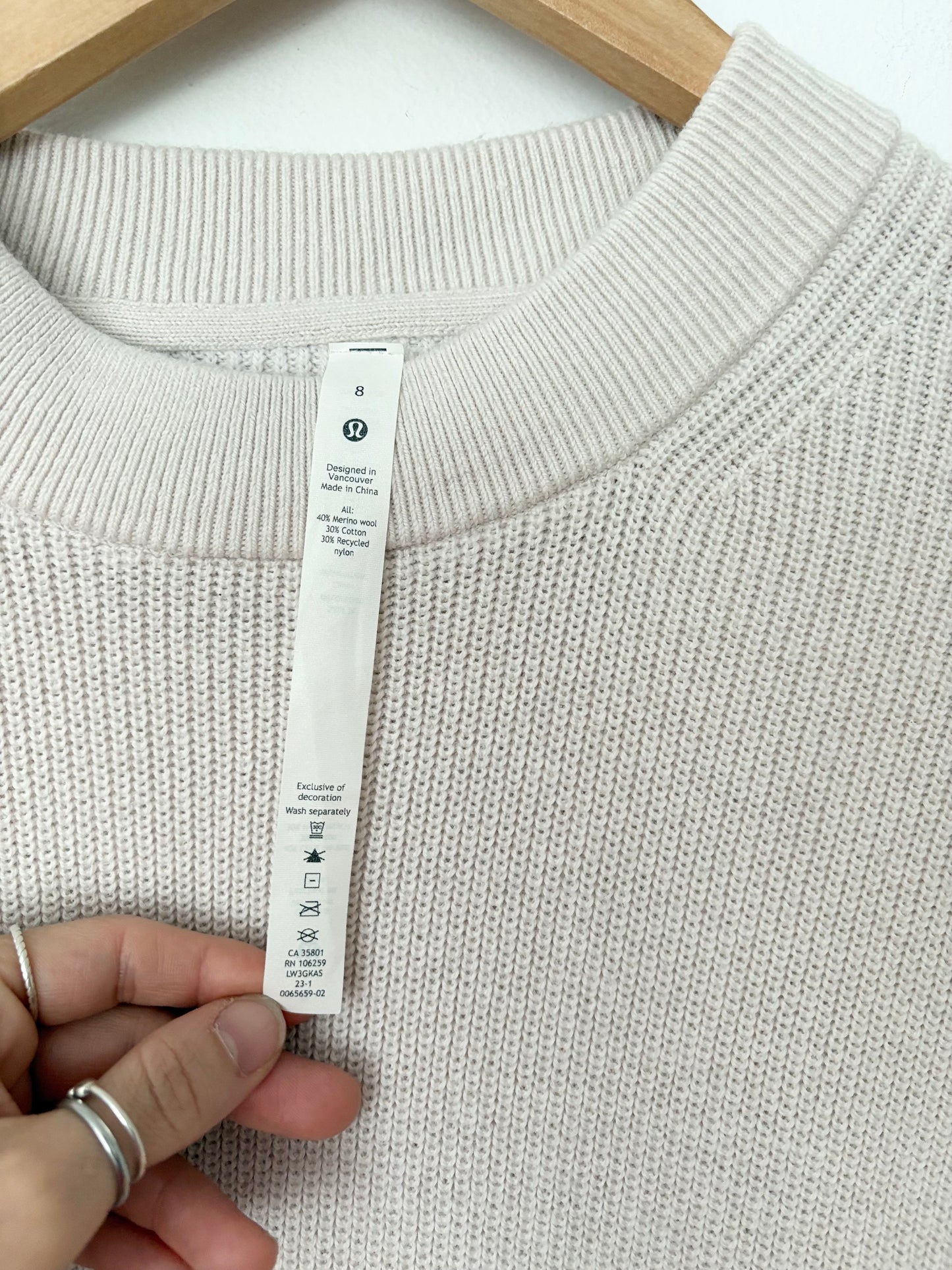 Lululemon wool blend knit sweater M/L