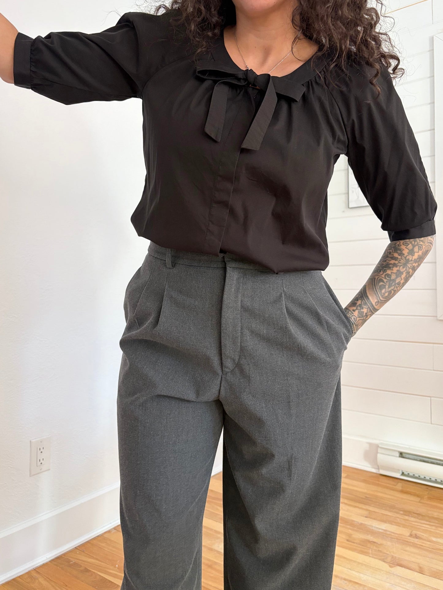 Chemisier Marist à manches courtes et col cravate, taille S