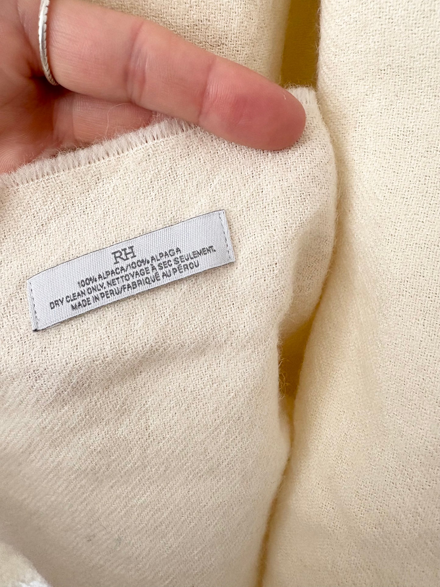 Restoration Hardware Alpaca fringe scarf