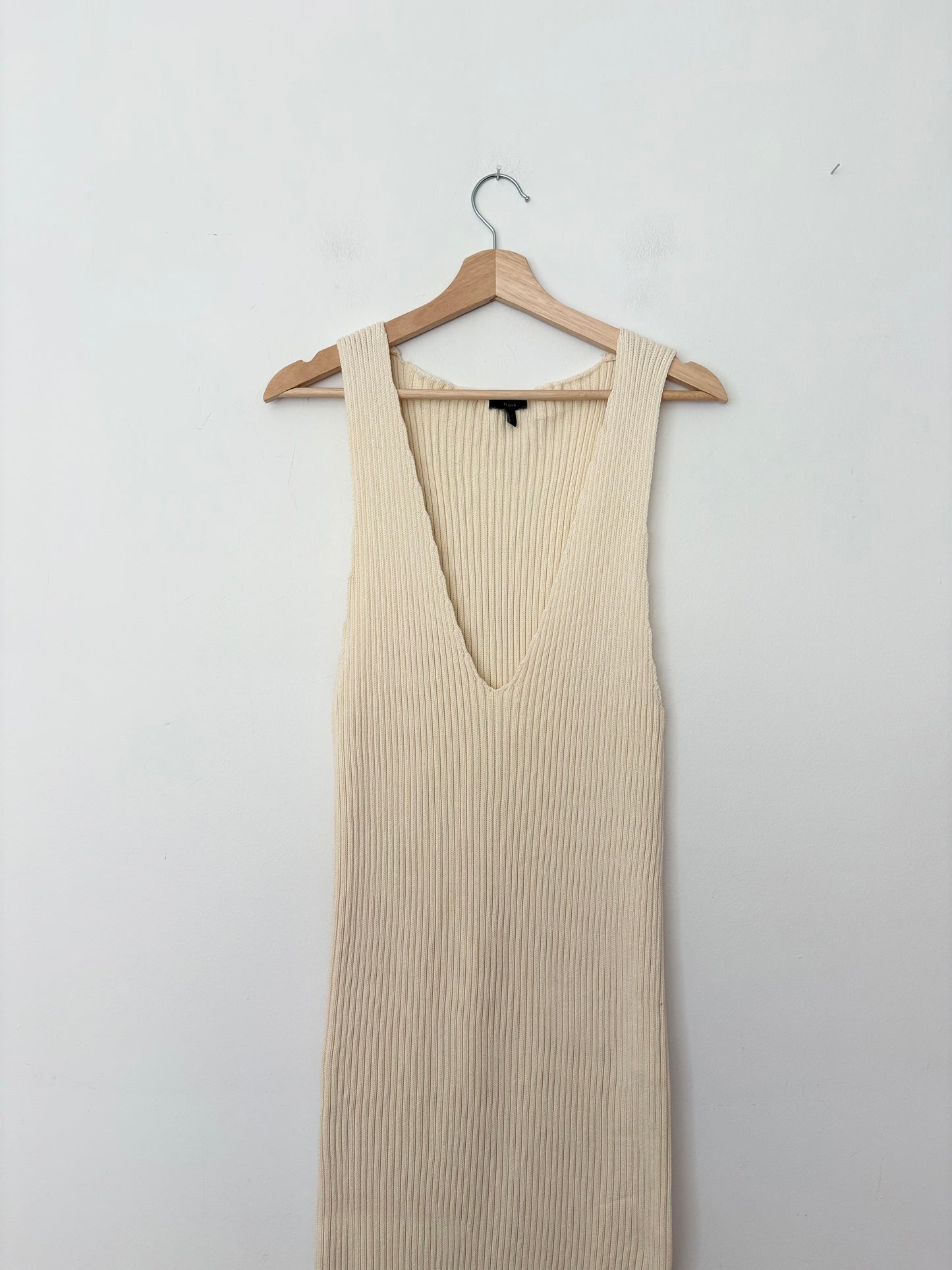 Trois Agnes ribbed Deep V dress M/L