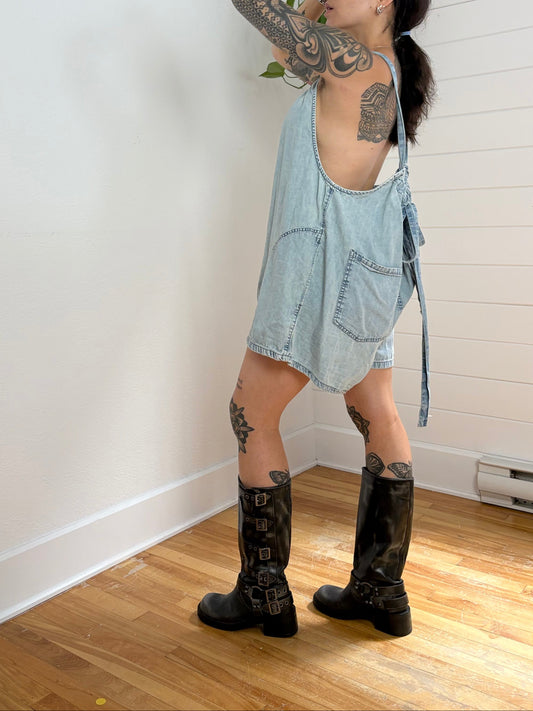 Salopette short en jean Free People Freebird XL