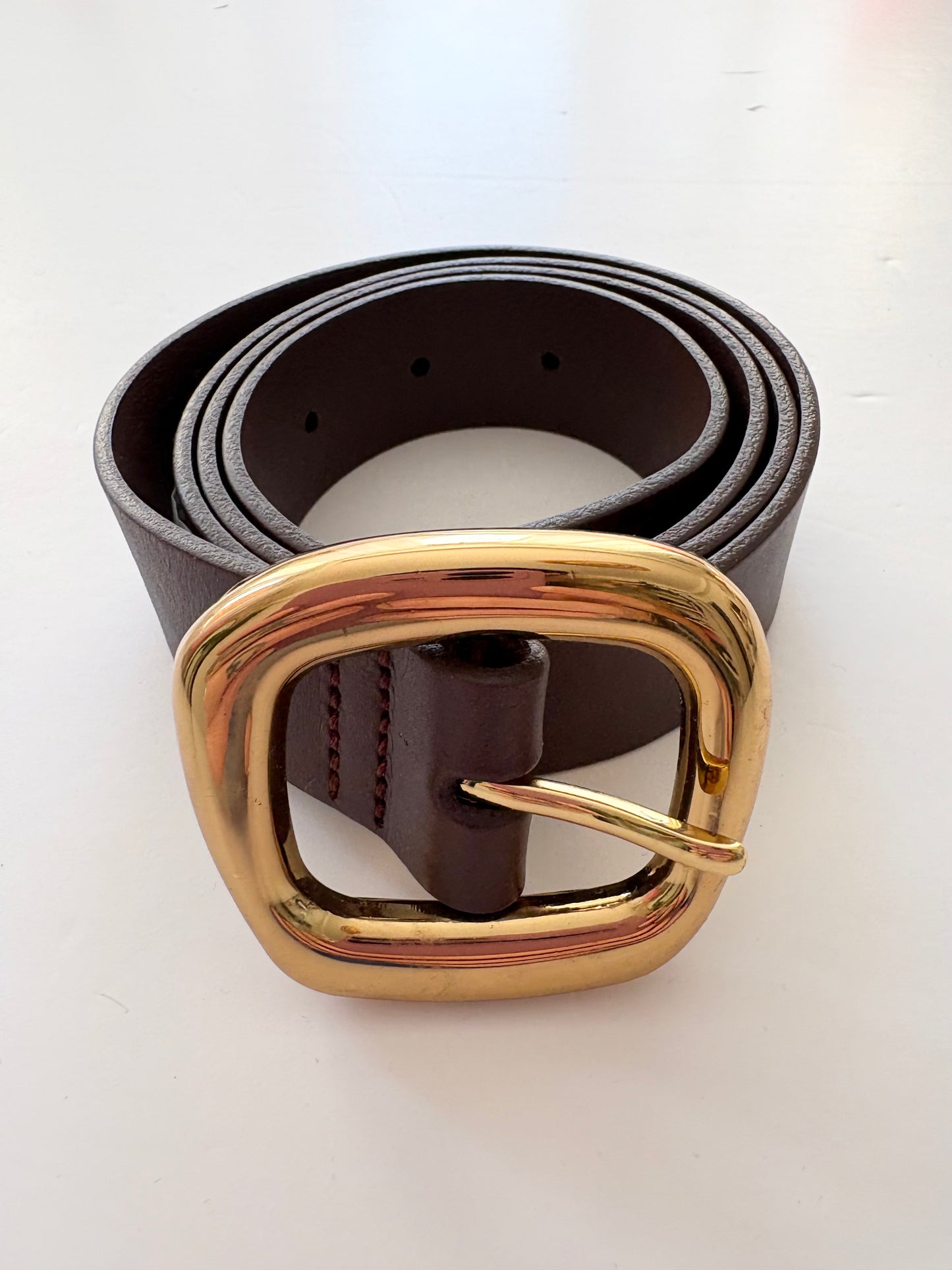 Madewell brown sculptural buckle belt Medium
