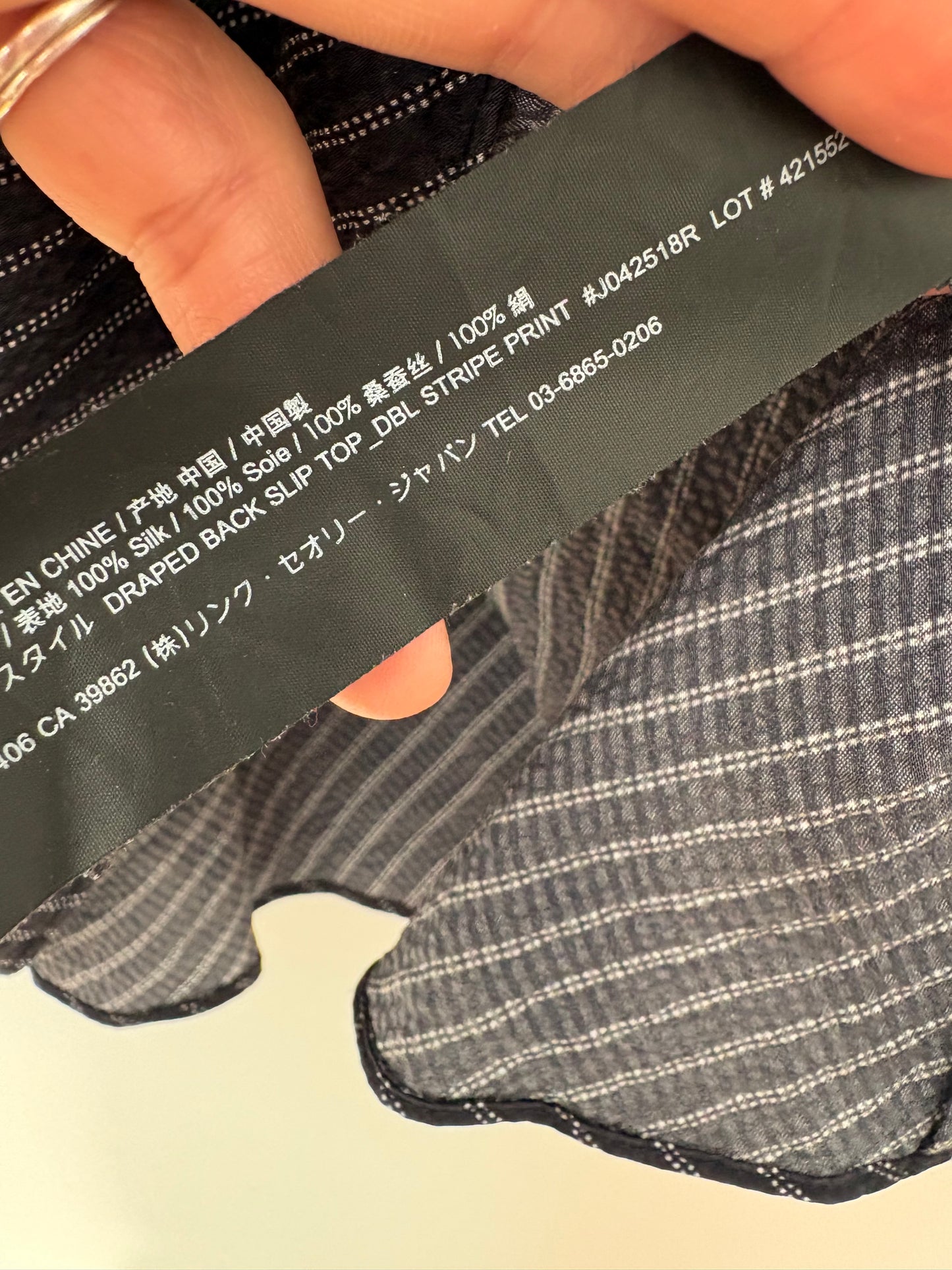 Theory draped back silk tank top Large