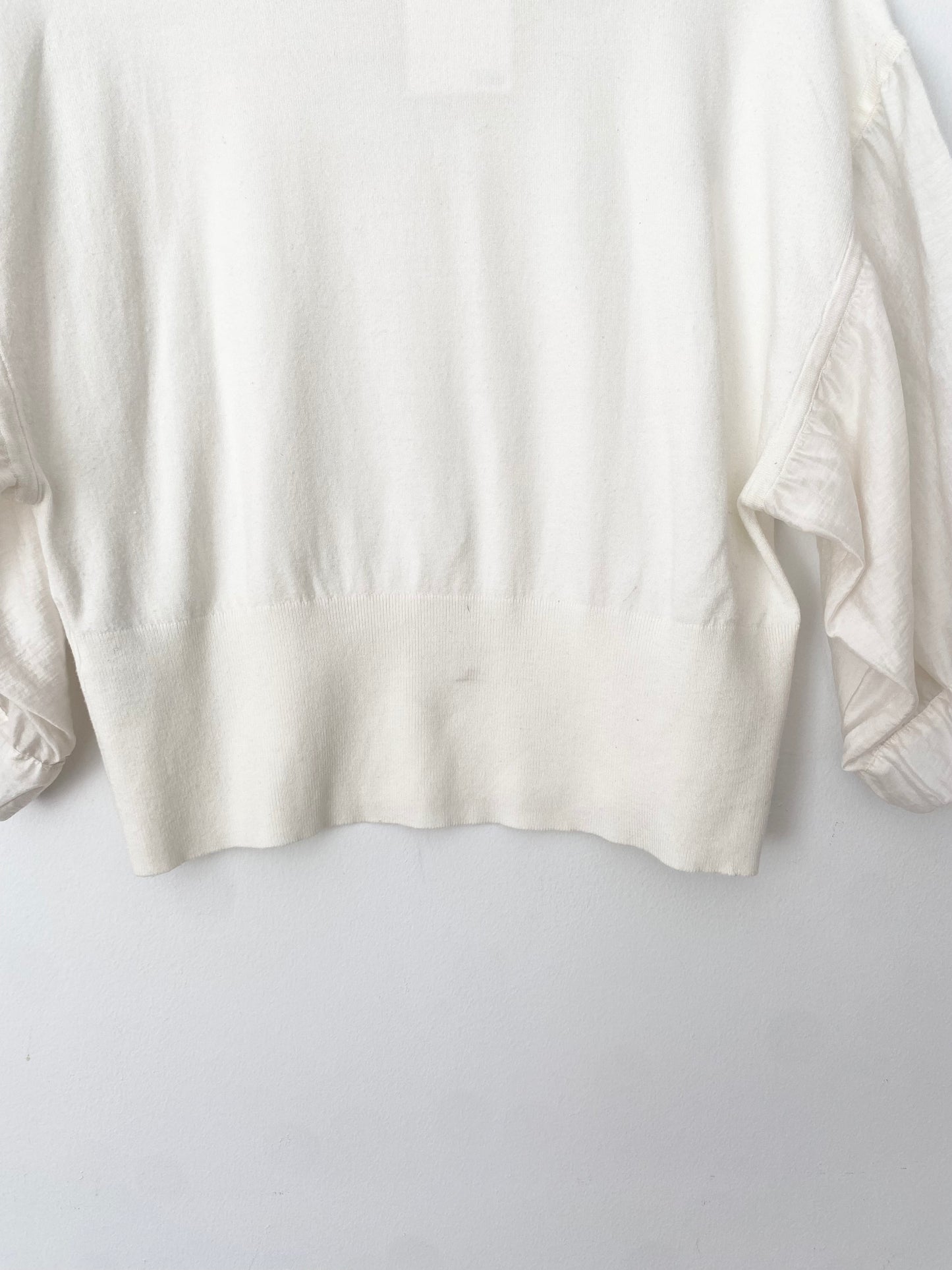 T-shirt à manches bouffantes en techniques mixtes Club Monaco M/L