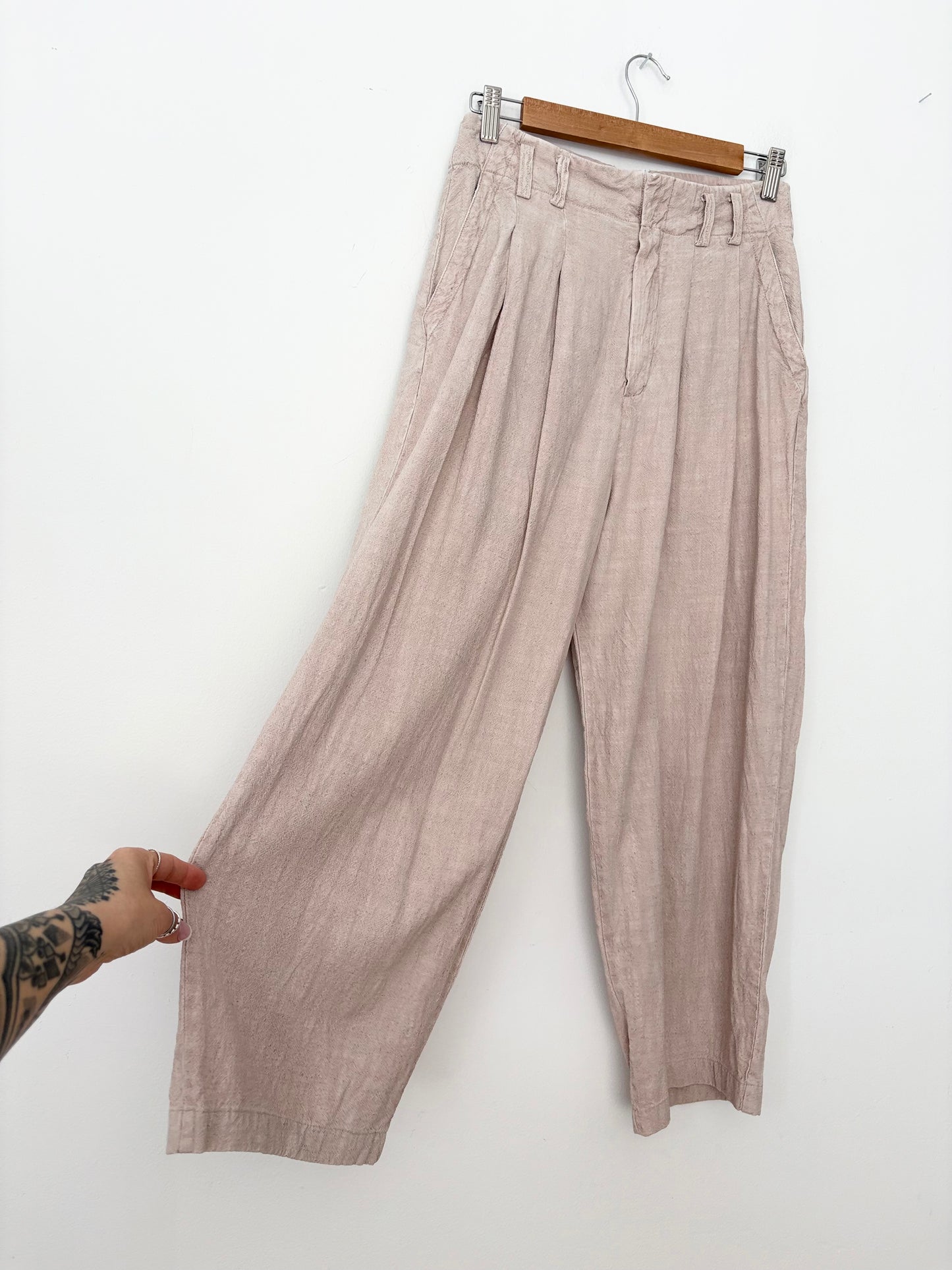 Pantalon plissé en lin mélangé Calla Free People Petite taille