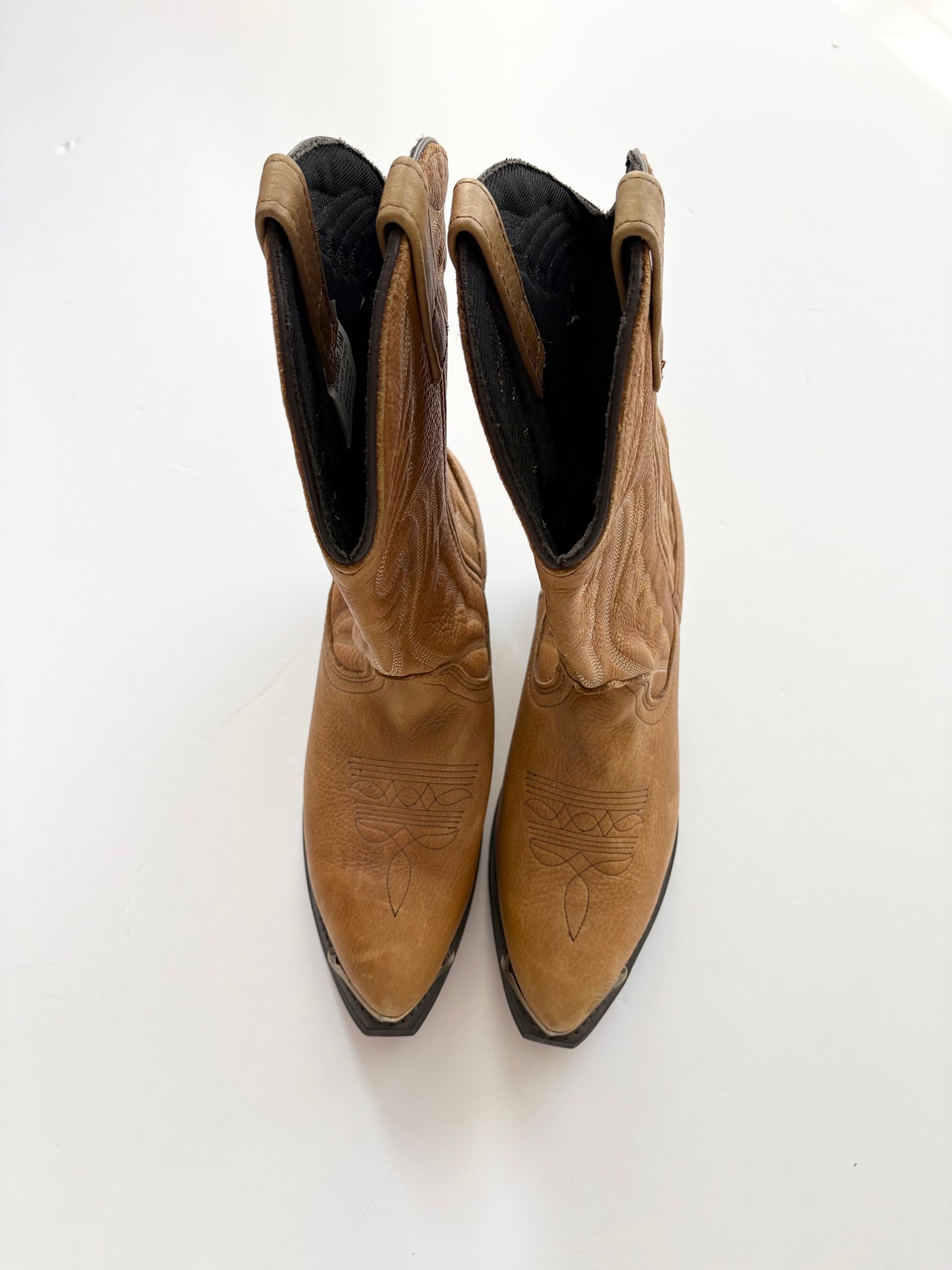 Y2K genuine leather cowboy boots US7.5