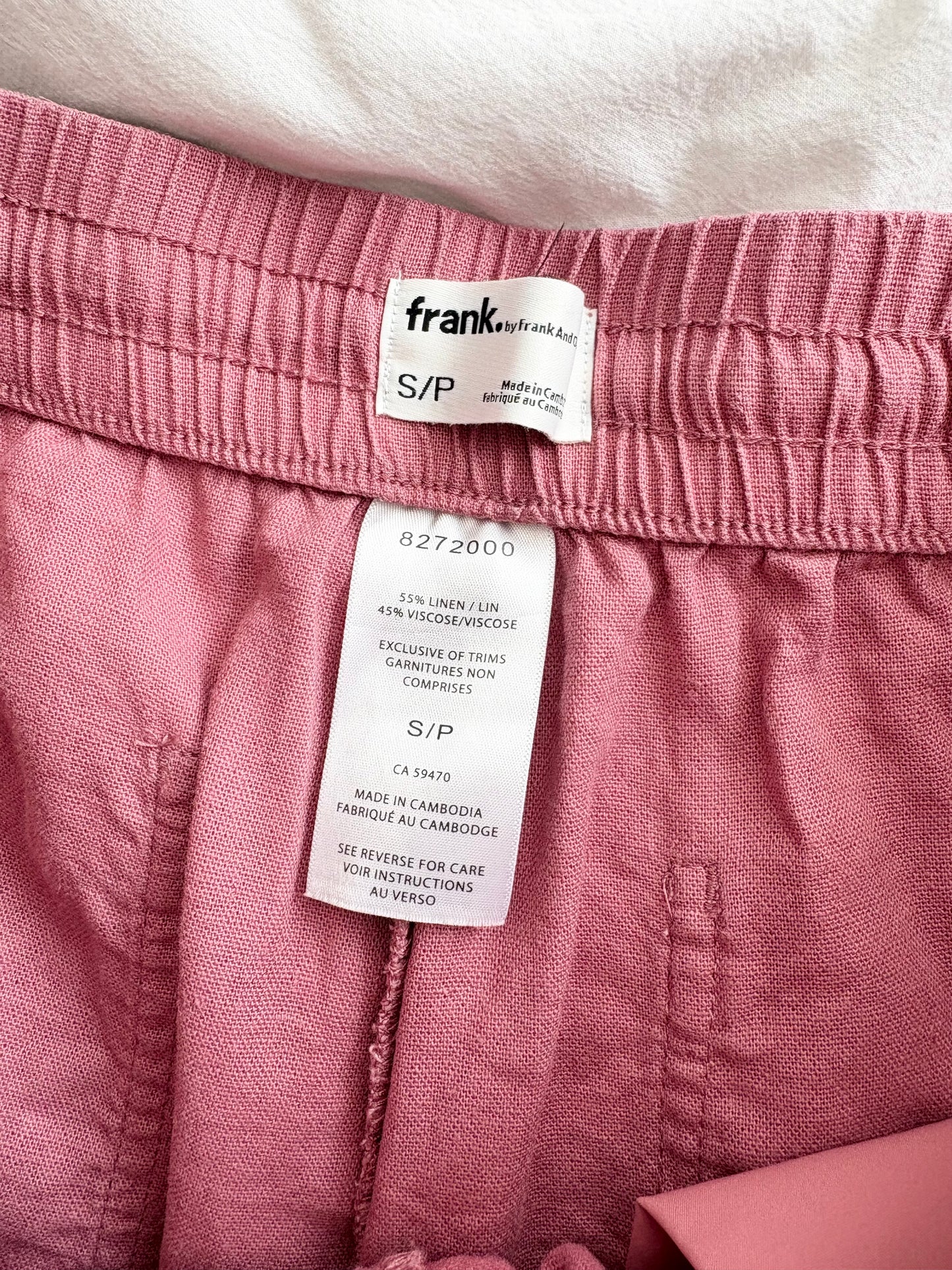 Frank & Oak linen blend pink shorts S/M