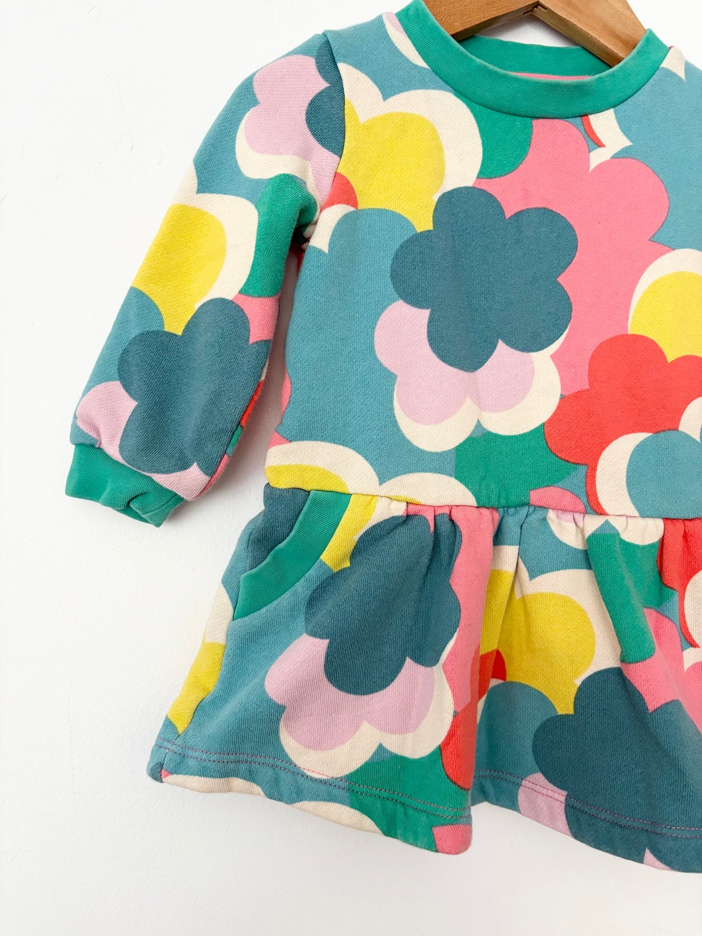 Mini boden floral sweater dress 18/24 months
