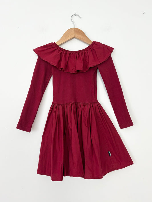 Molo burgundy ruffle dress 2/3T