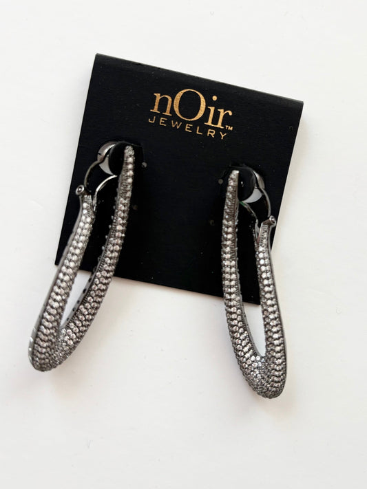 Noir NYC diamante gunmetal earrings