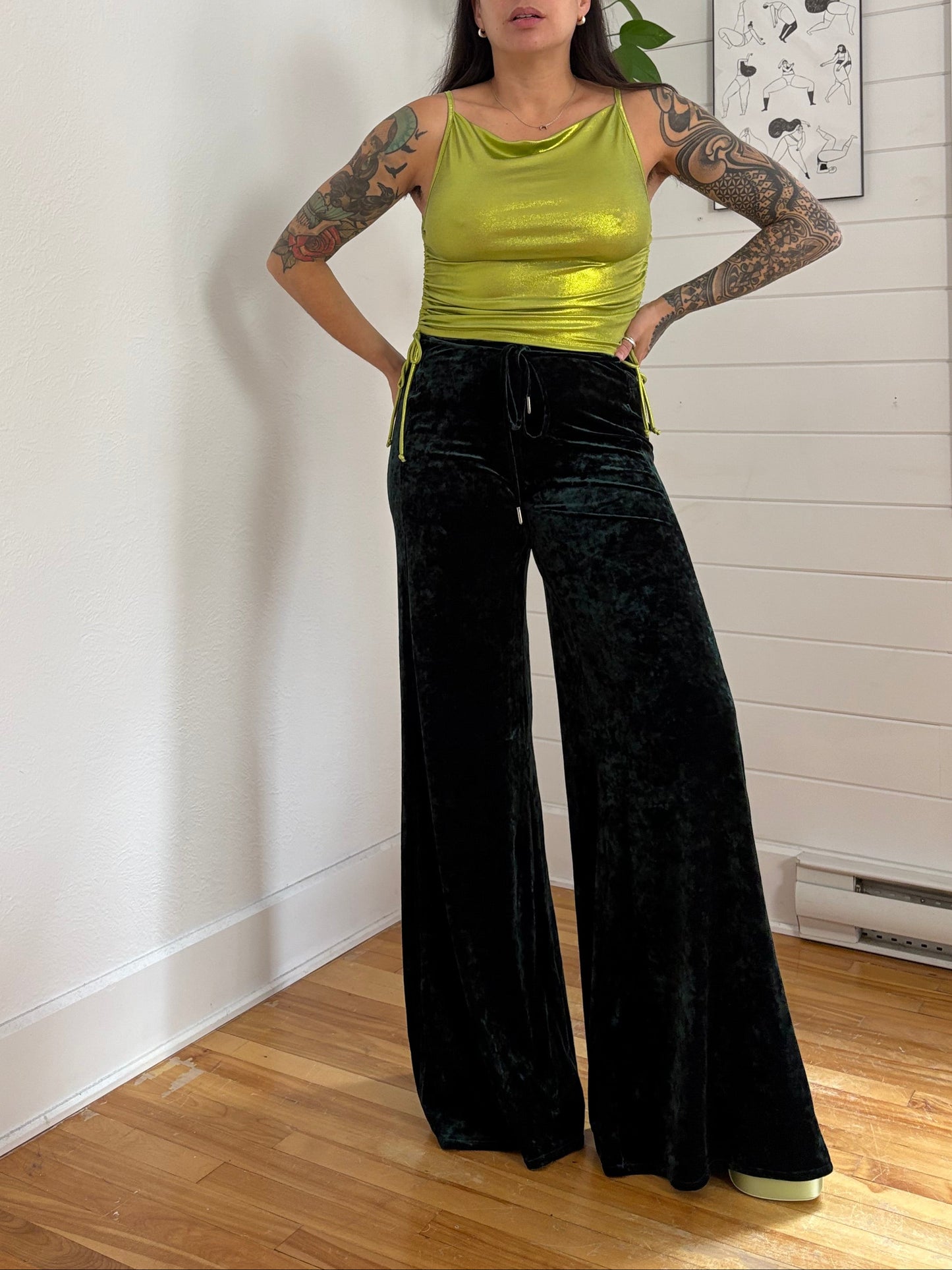 Billy T velvet wide leg pants XS/S