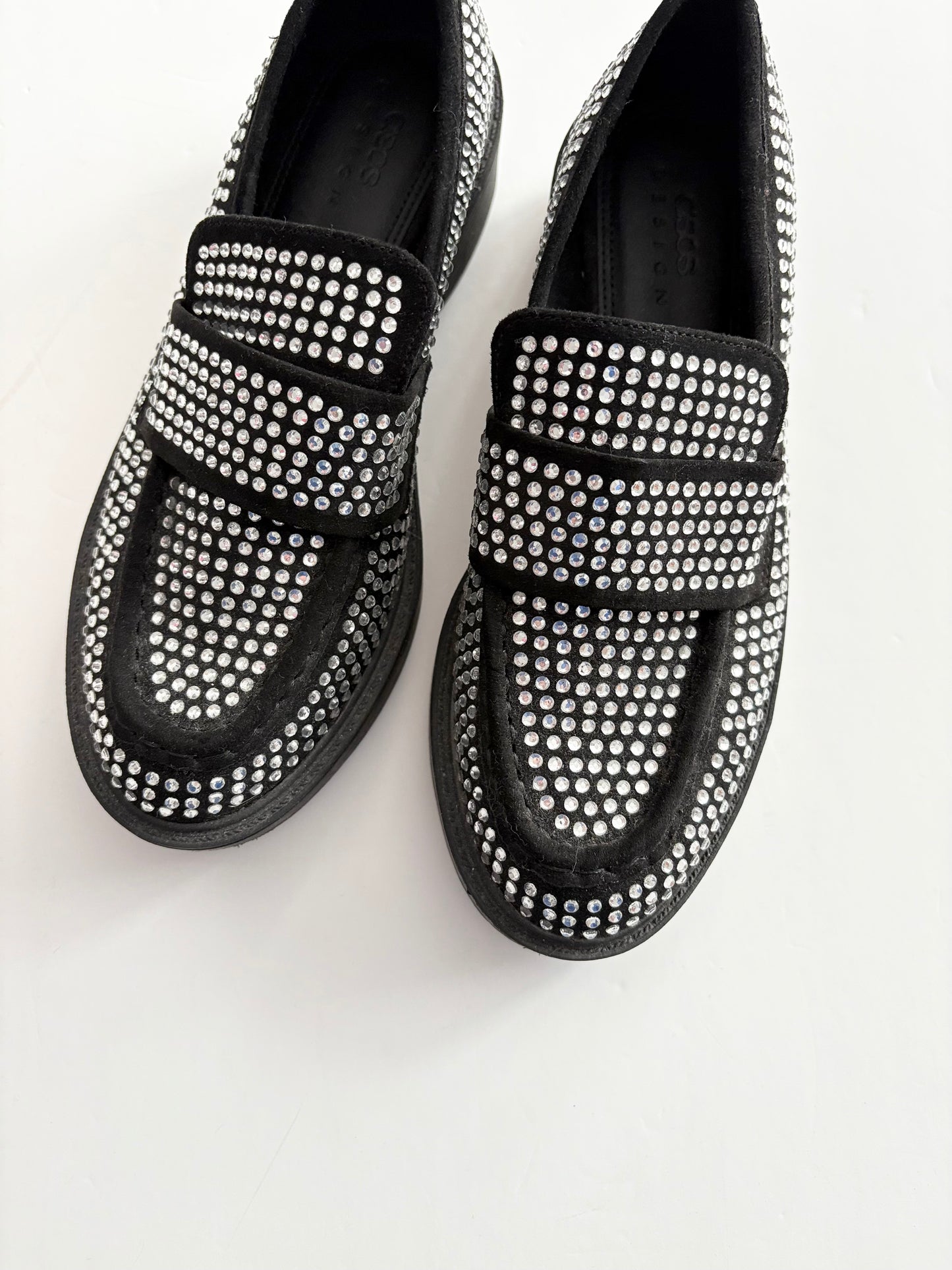 Asos chunky rhinestone loafers EUR36
