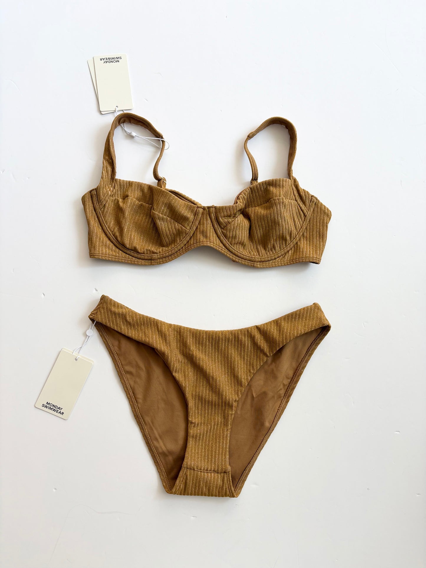 Monday Swimwear bikini lurex doré T M/L