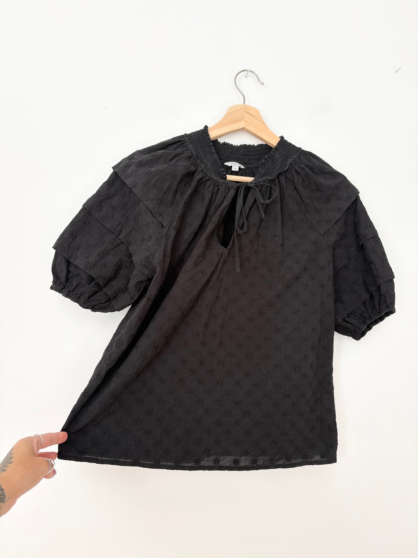 Rails Paris pleated sleeve blouse Small