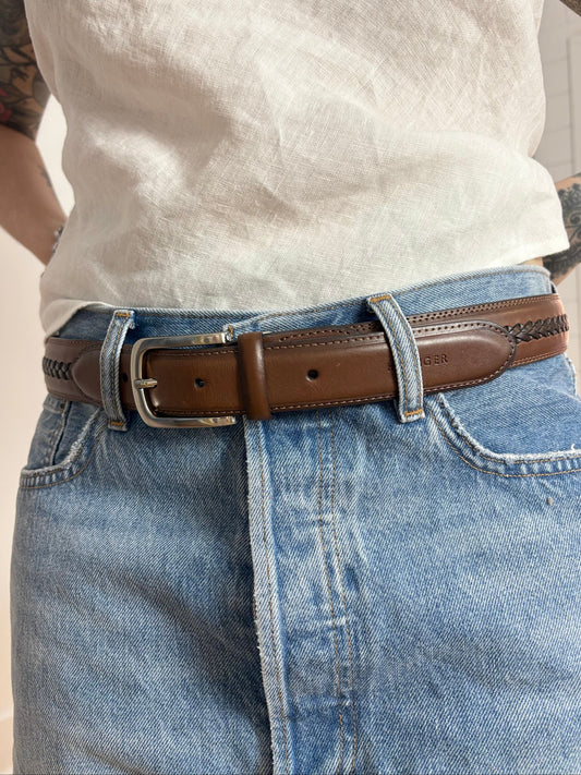 Tommy Hilfiger braided leather belt L/XL