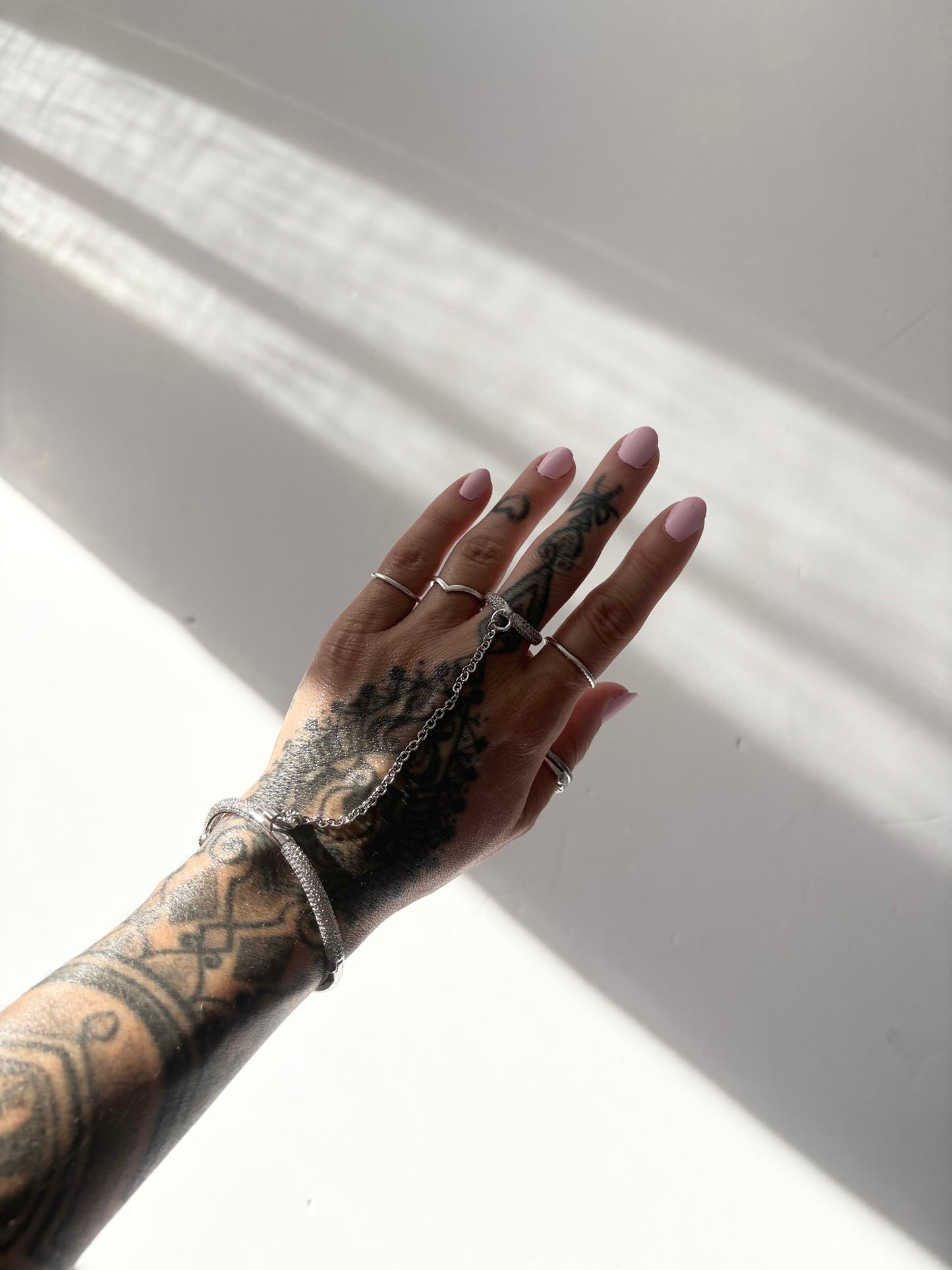 Noir NYC pavé silver bracelet and ring set