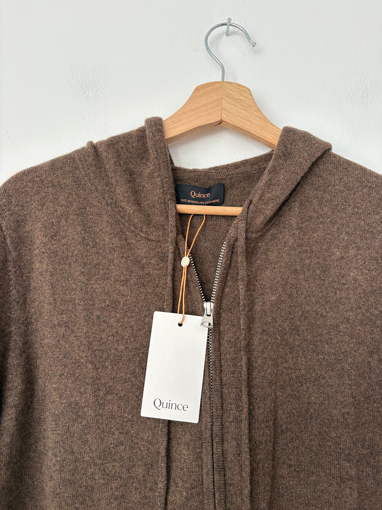 Sweat à capuche zippé Quince Cashmere, taille L