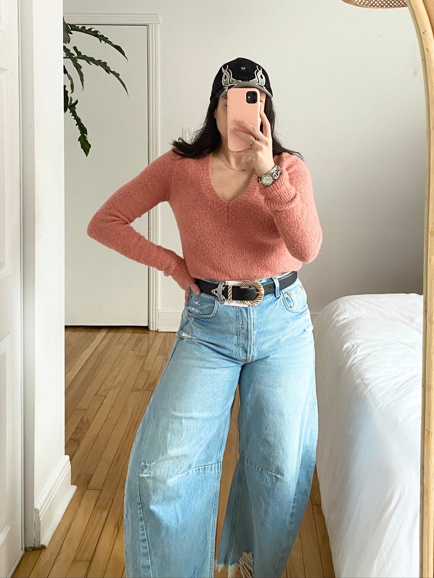 Everlane pink teddy bouclé wool sweater Small