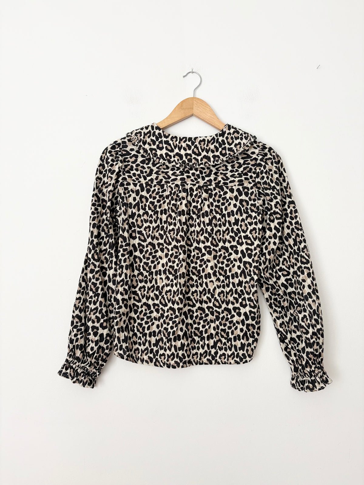 Pilcro keira long sleeve leopard print blouse Small