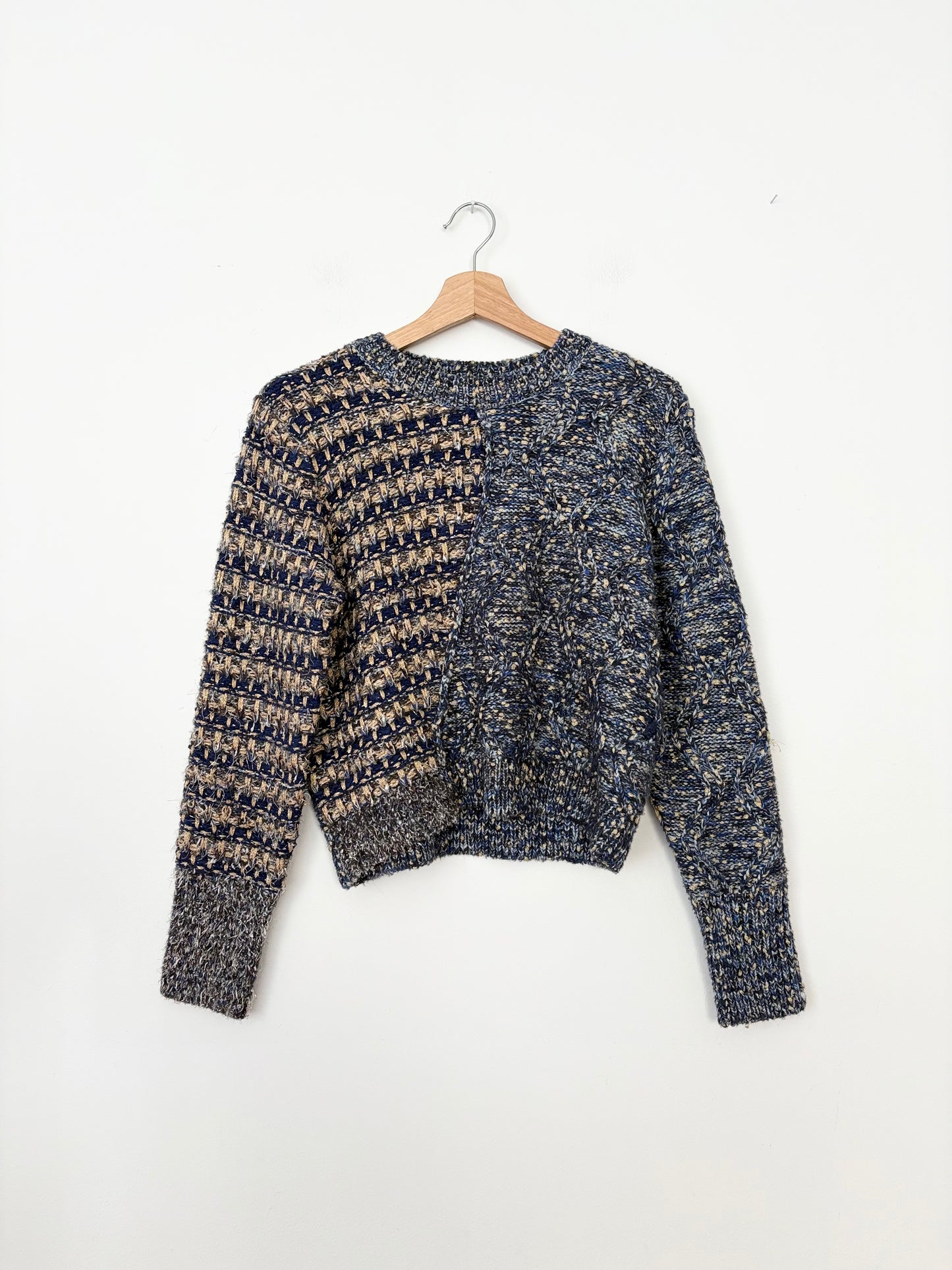 Desigual metallic hybrid chunky knit pullover M/L