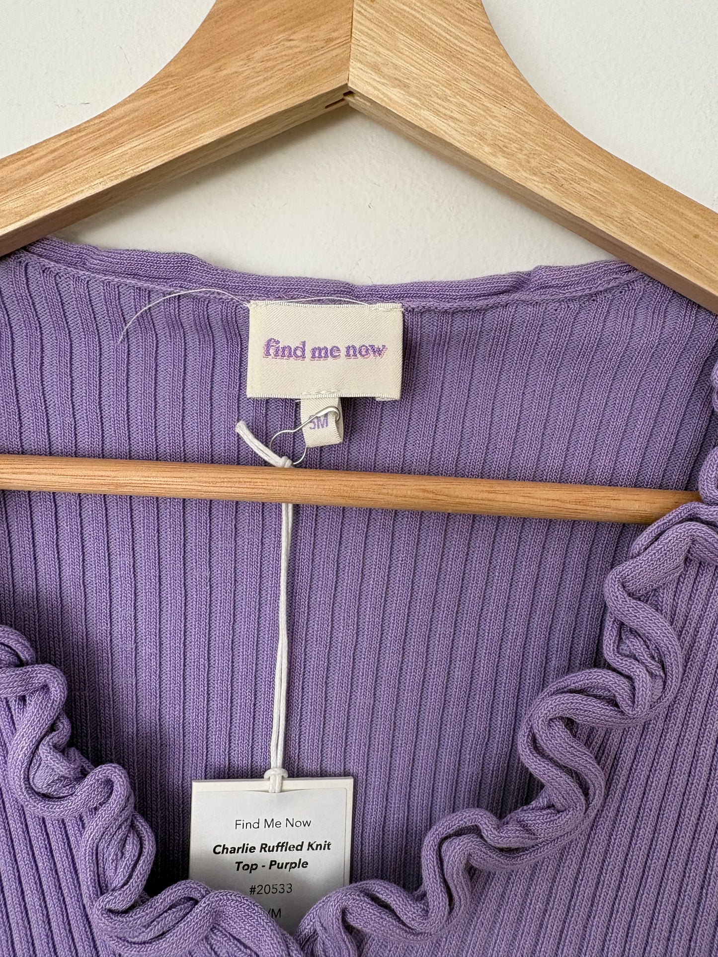 cardigan en maille violet à volants Charlie Find me Now S/M