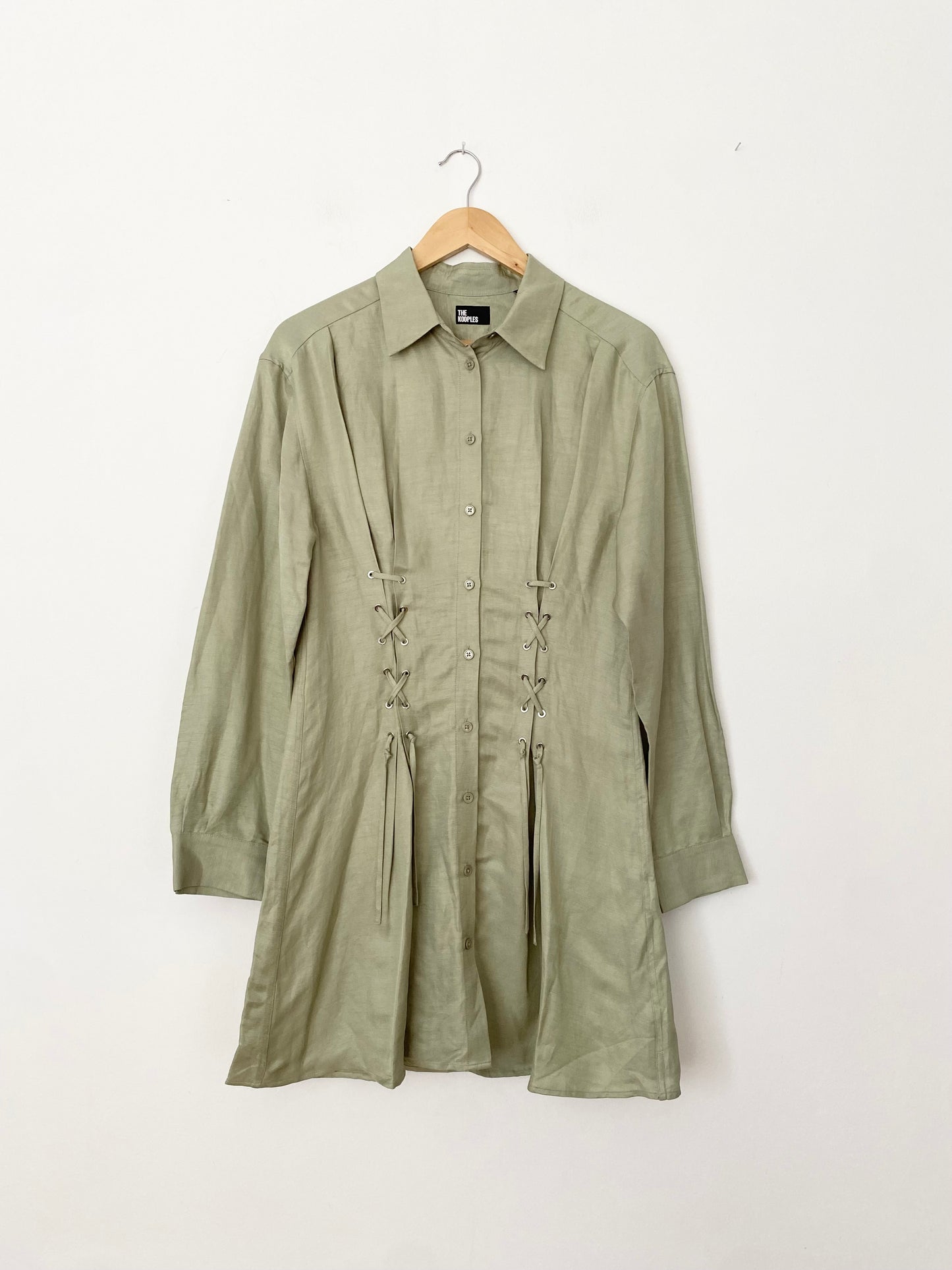 The kooples linen blend tie front dress M/L