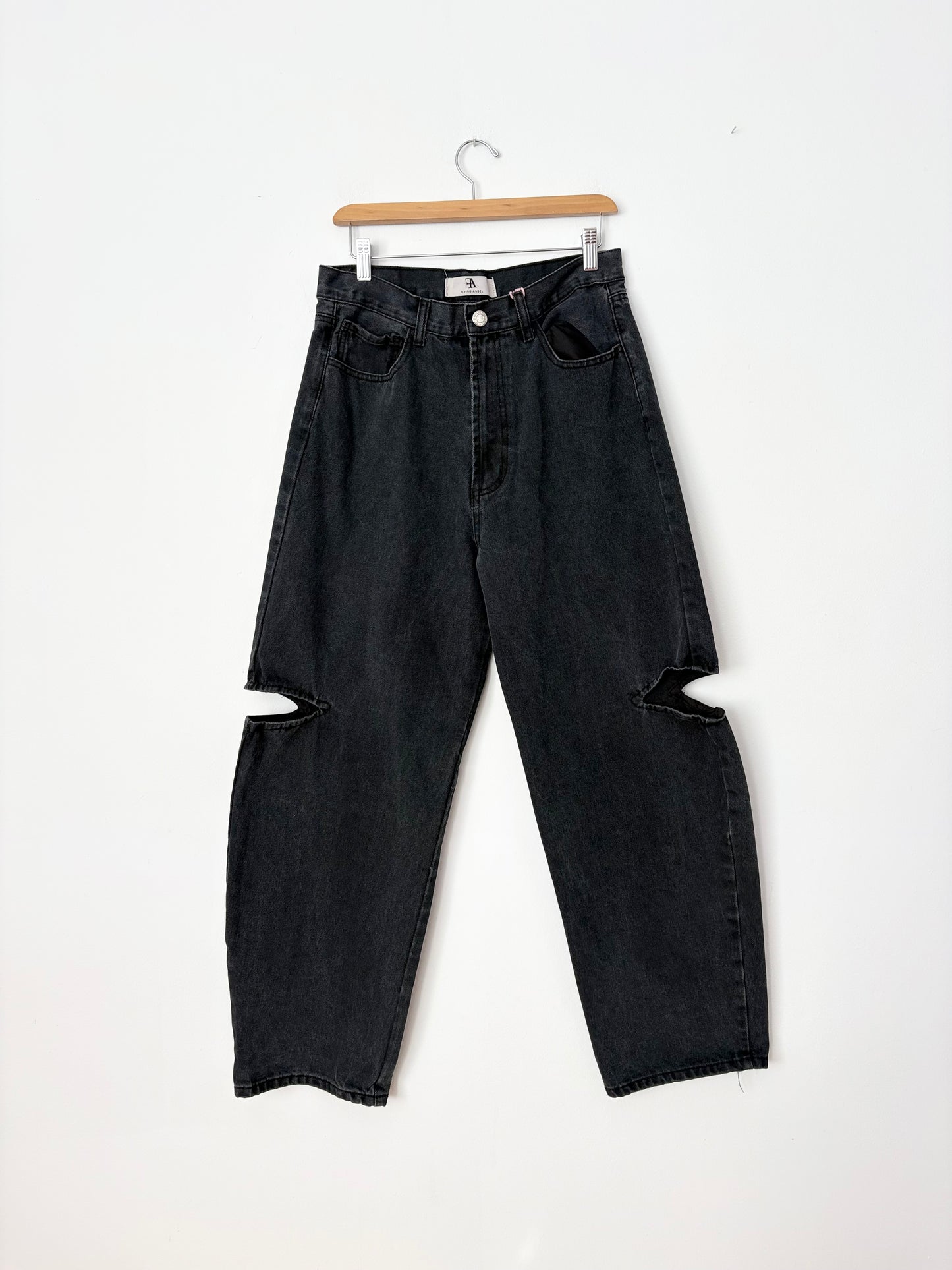 Jean Flying Angels à découpes style tonneau W29/30