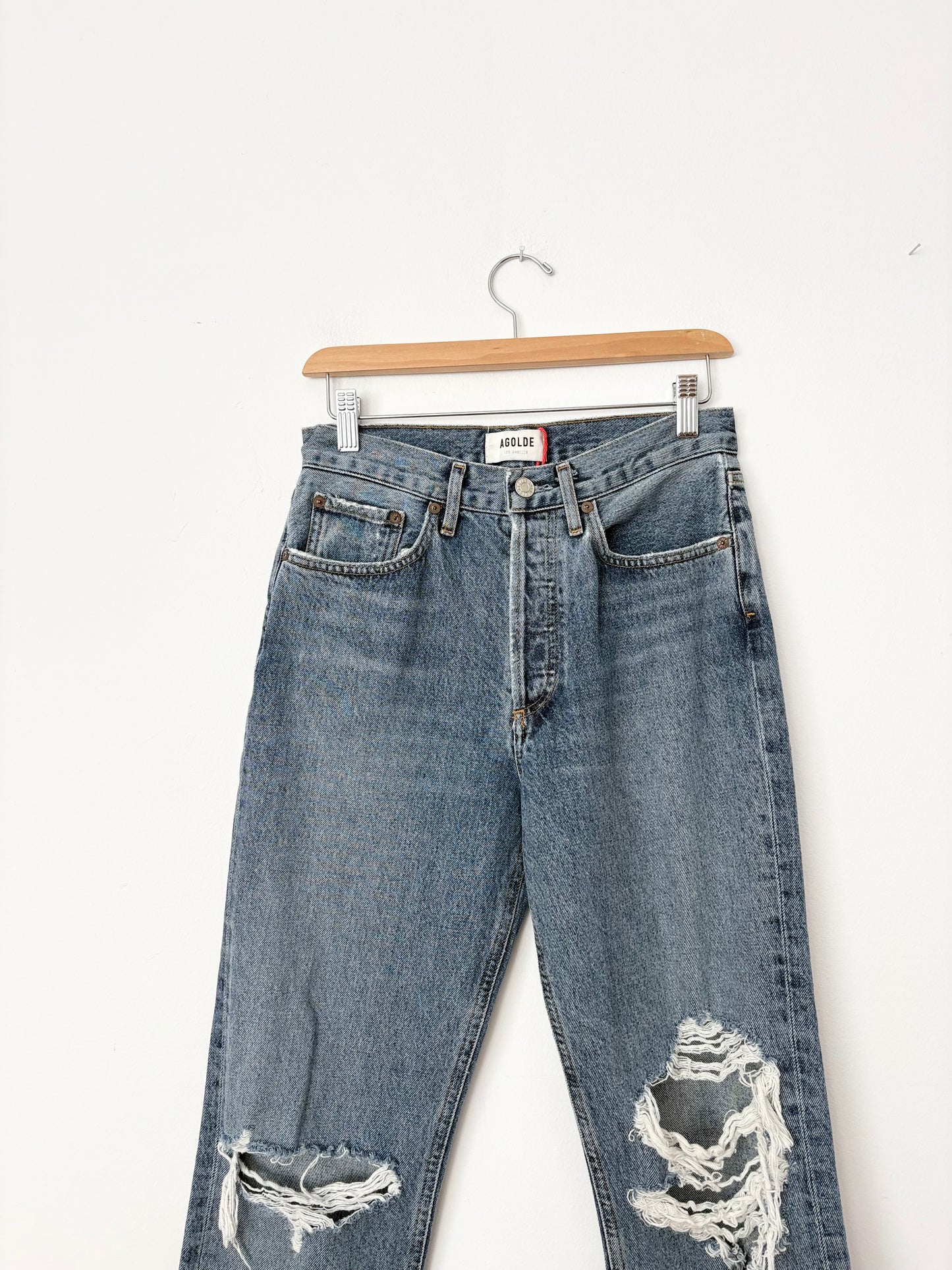 Agolde Lana distressed straight leg jeans W25/26