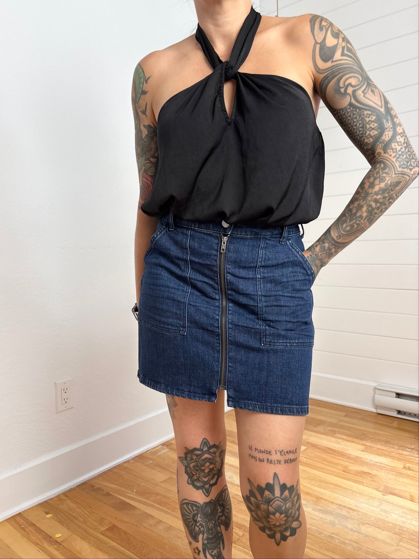 Jupe portefeuille courte Madewell en jean W27/28