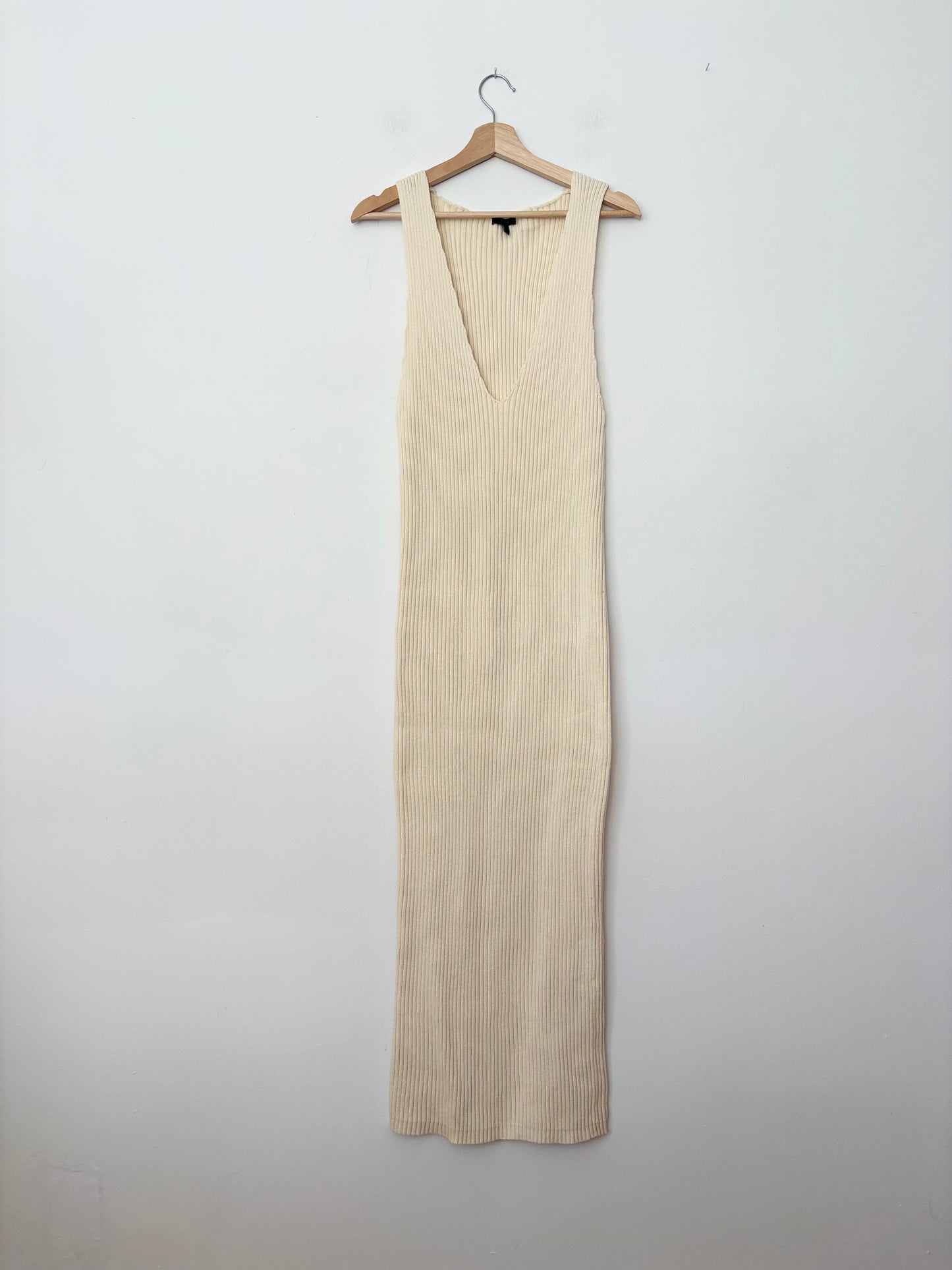 Trois Agnes ribbed Deep V dress M/L
