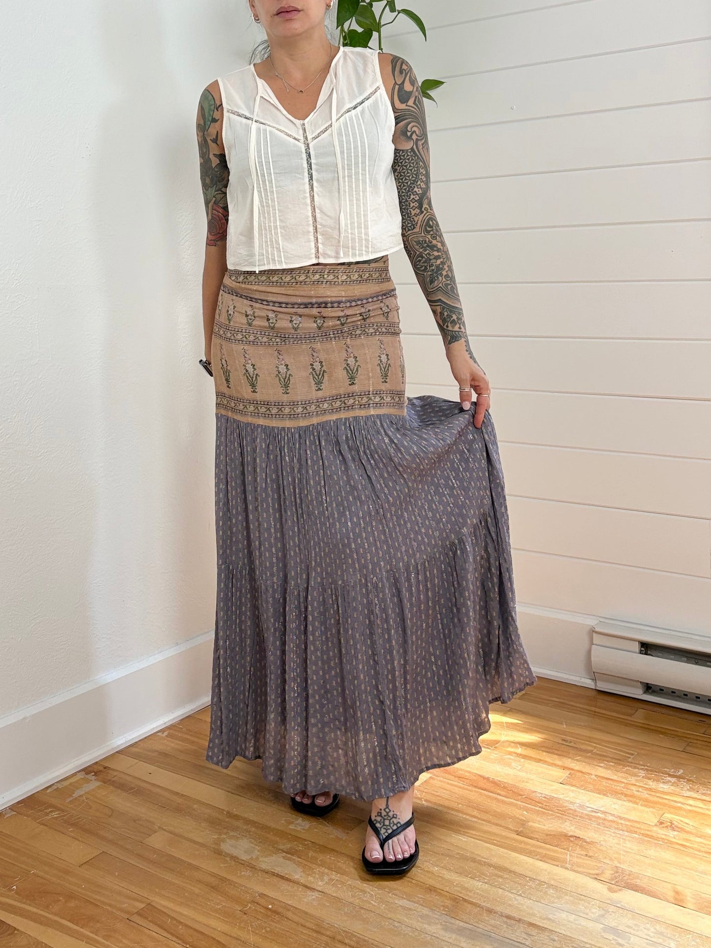 Maria Filo jupe longue métallisée taille M