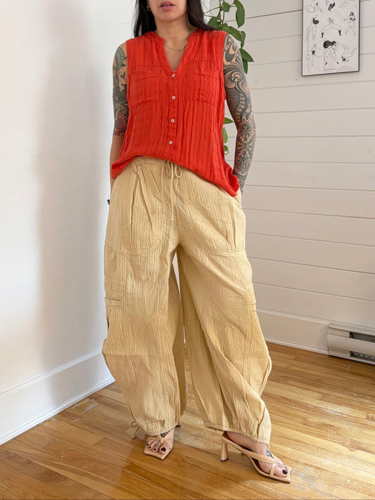 Anthropologie Maeve sunseeker textured sleeveless blouse Large