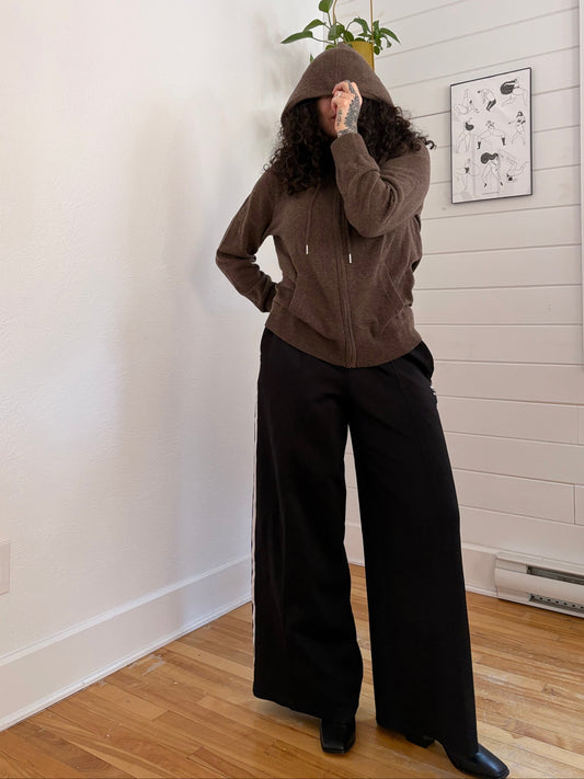 Sweat à capuche zippé Quince Cashmere, taille L