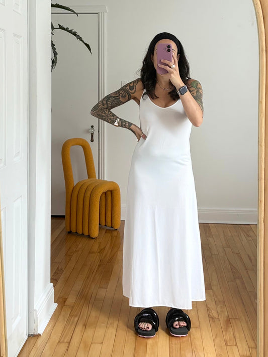 Nadya Toto white midi slip dress