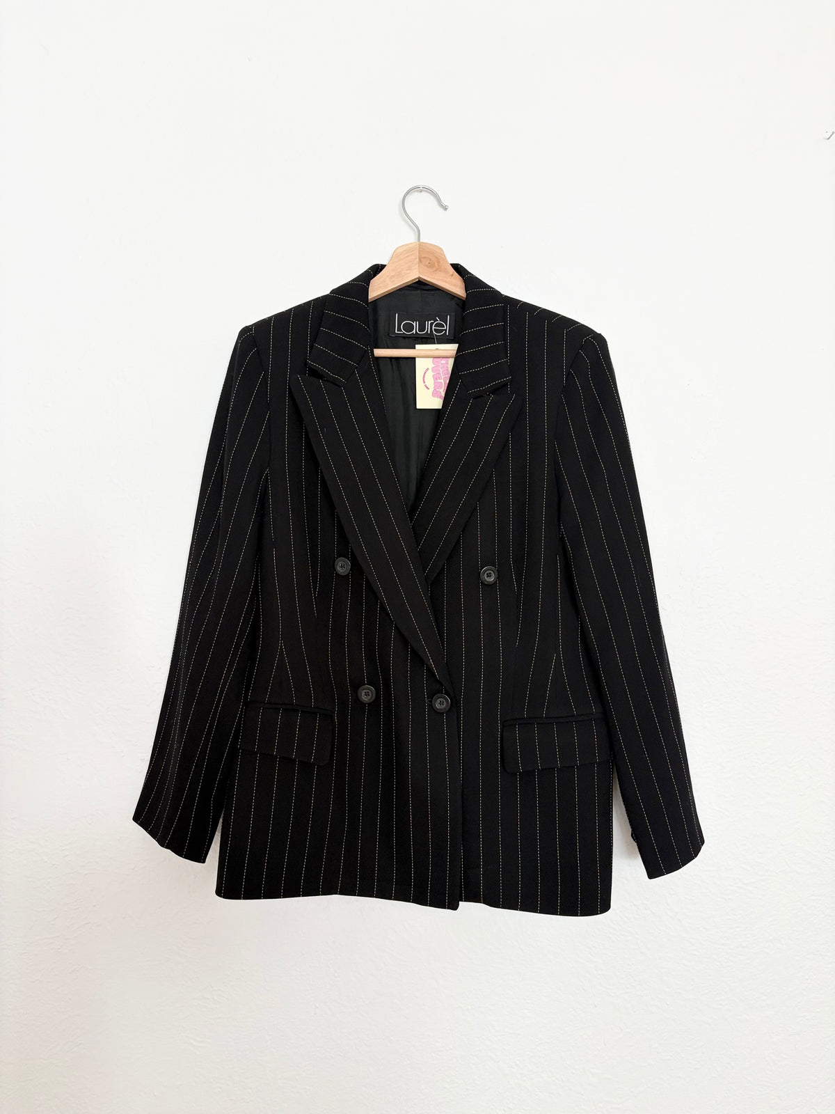 Blazer vintage Laurel en laine à fines rayures Taille M