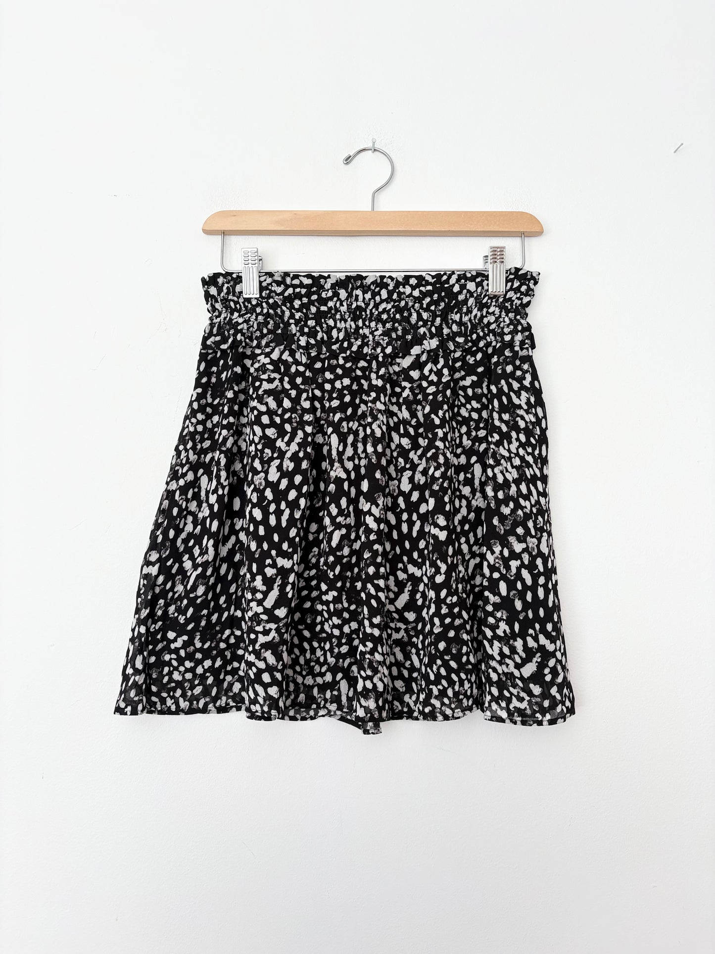 The Kooples grunge leopard smocked waist mini skirt Small