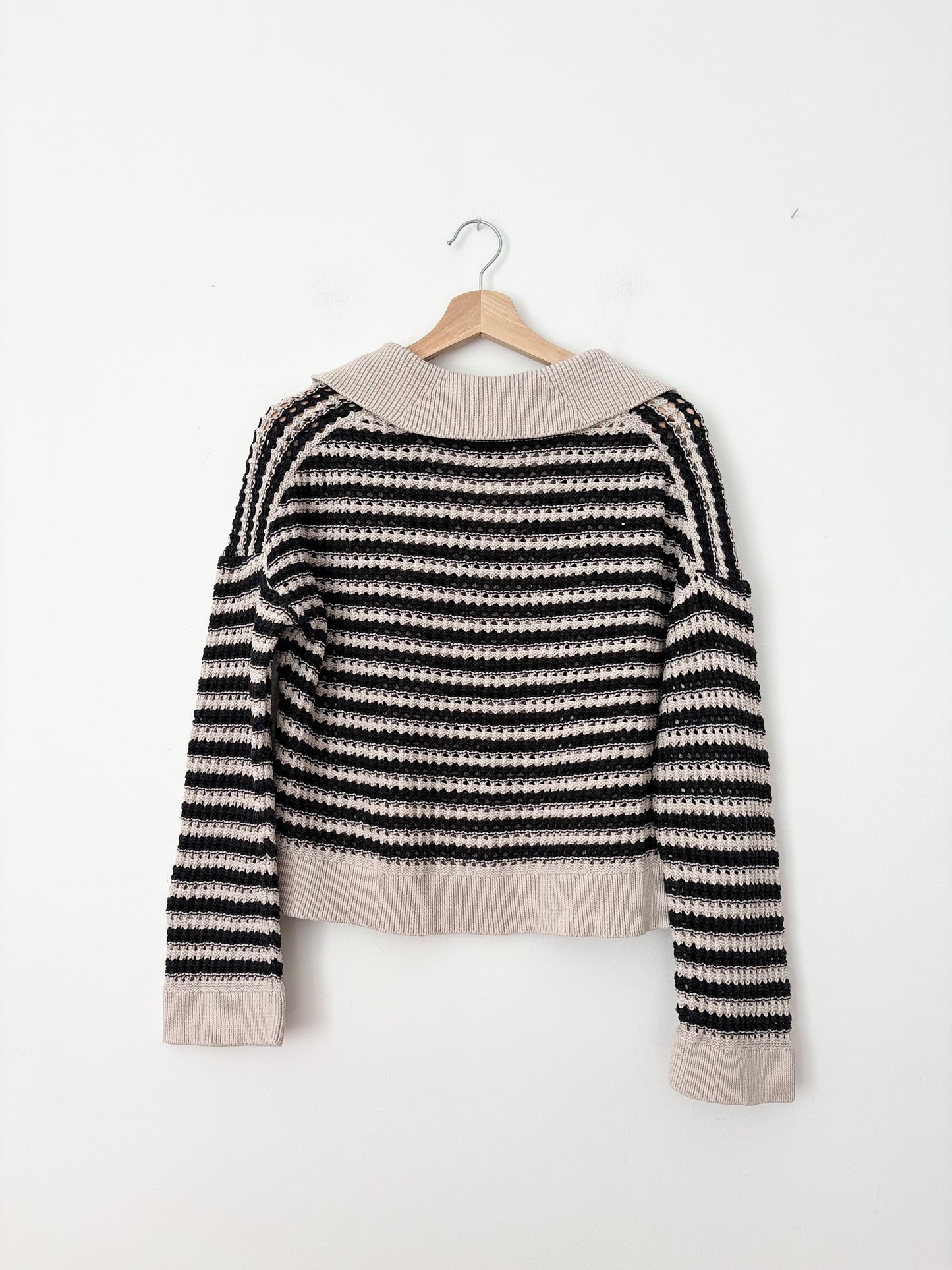 Industry structured open knit sweater Small