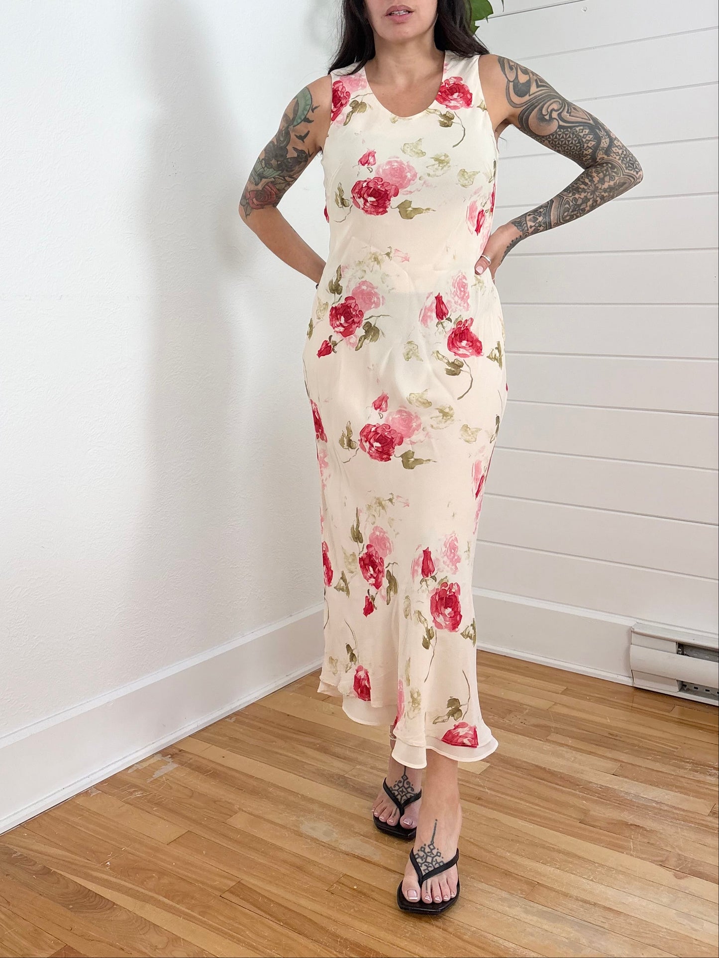 Vintage floral maxi dress Medium