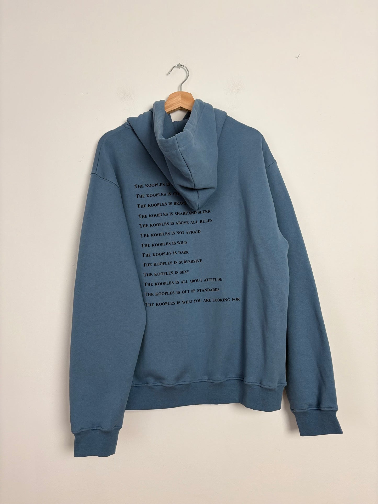 Sweat à capuche bleu en coton « What Is » The Kooples XL