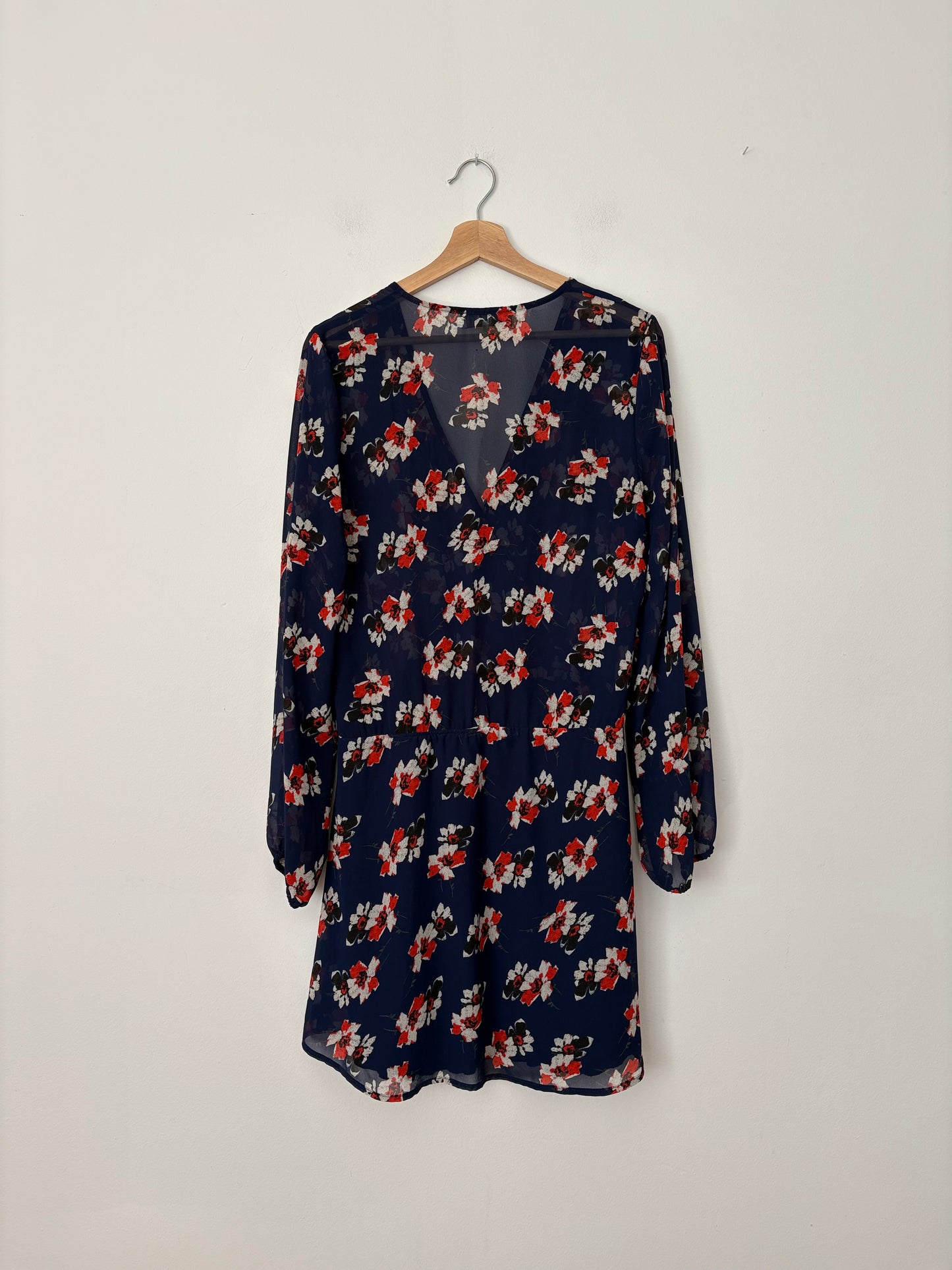 WAYF semi sheer floral mini dress Large