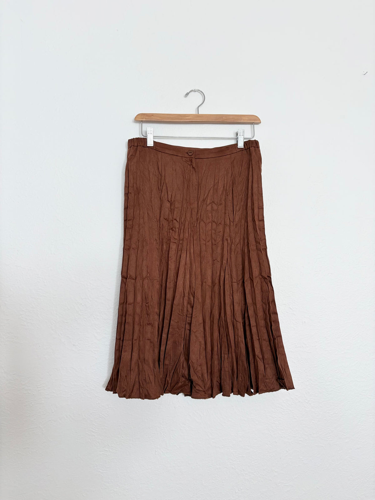 Jupe midi plissée vintage en suédine S/M