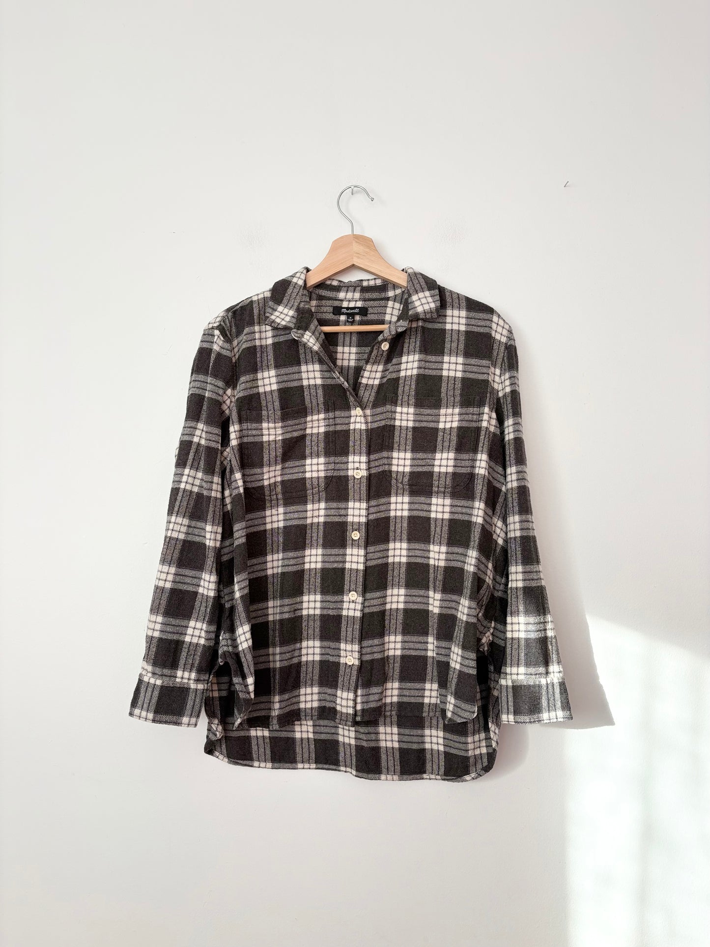 Madewell Oversized Ex-Boyfriend Swing Shirt in Pinella Plaid Medium